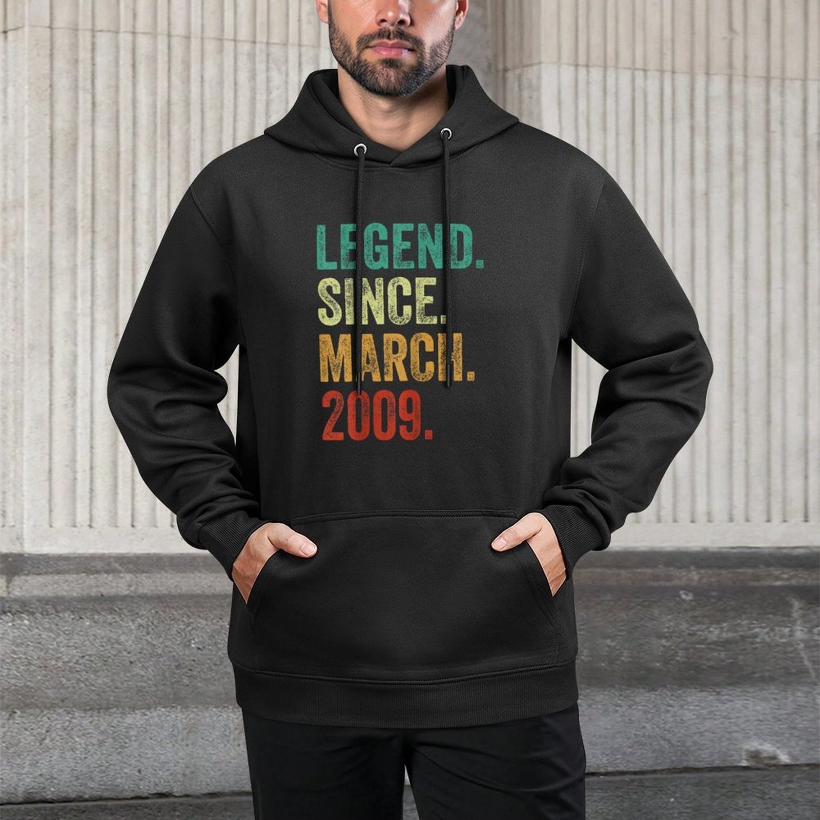 16 Years Old Legend Since March 2009 16th Birthday Medium-Weight Fabric Hoodie
