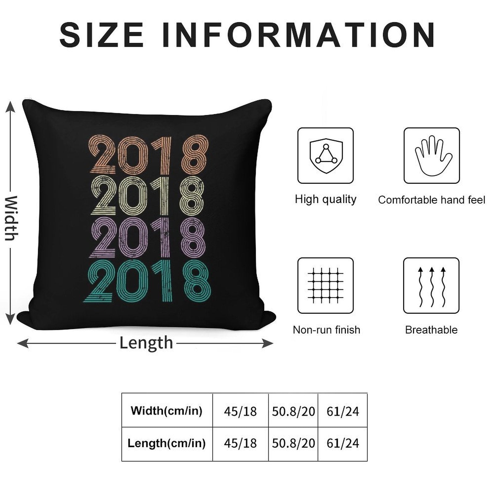 2018 Vintage Soft Ultra-Soft Texture Throw Pillow