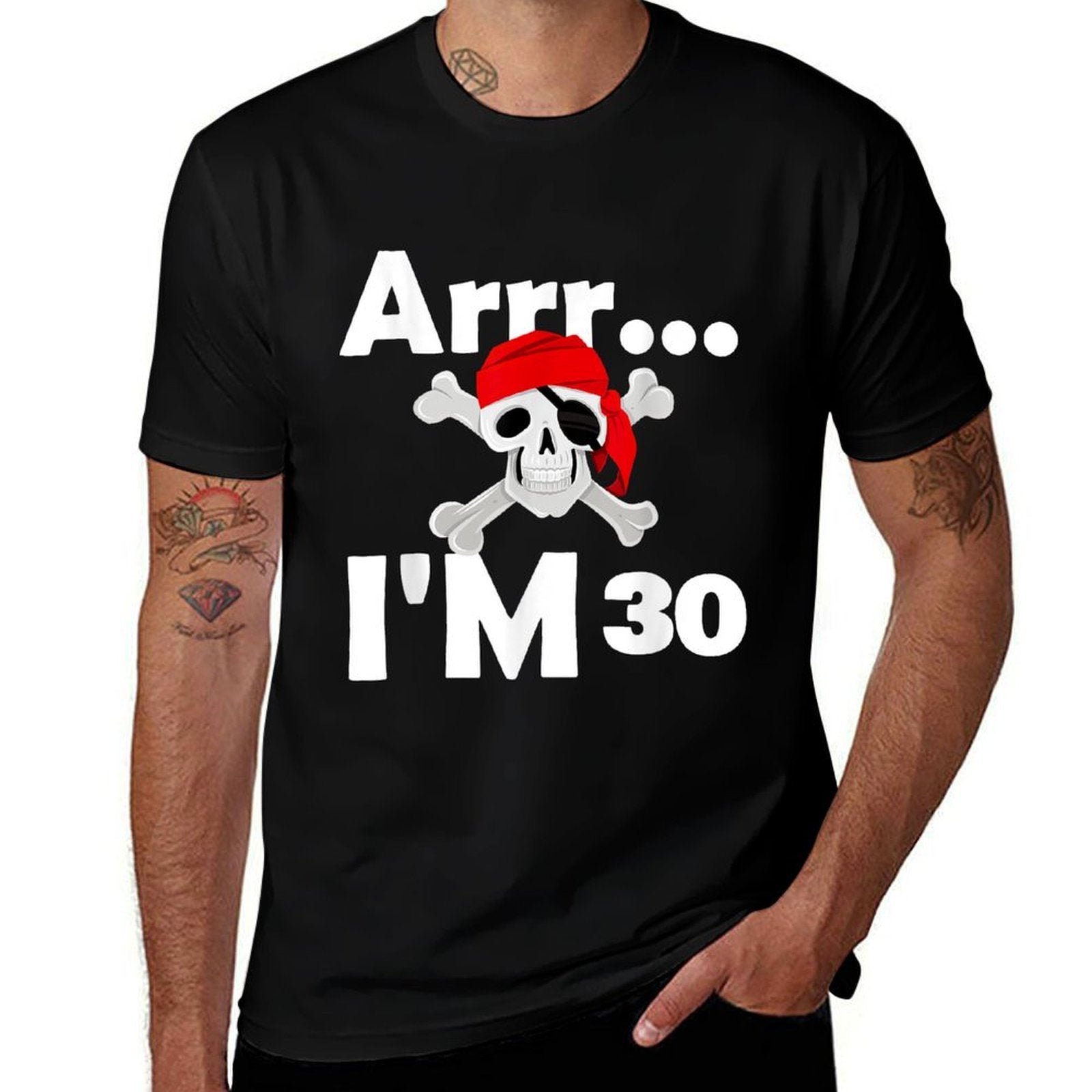 30th Birthday Pirate Skull 30 Years Old Bday  Summer-ready Fabric T-Shirt