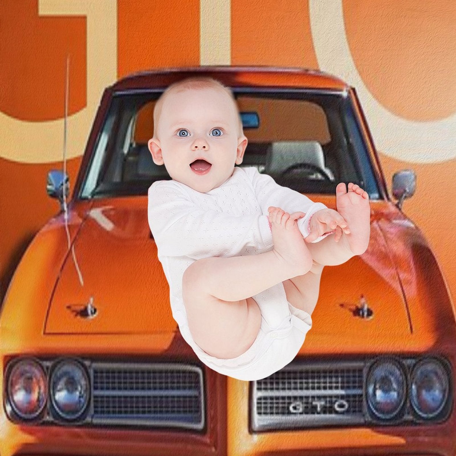1969 Orange GTO Plush Throw Blanket