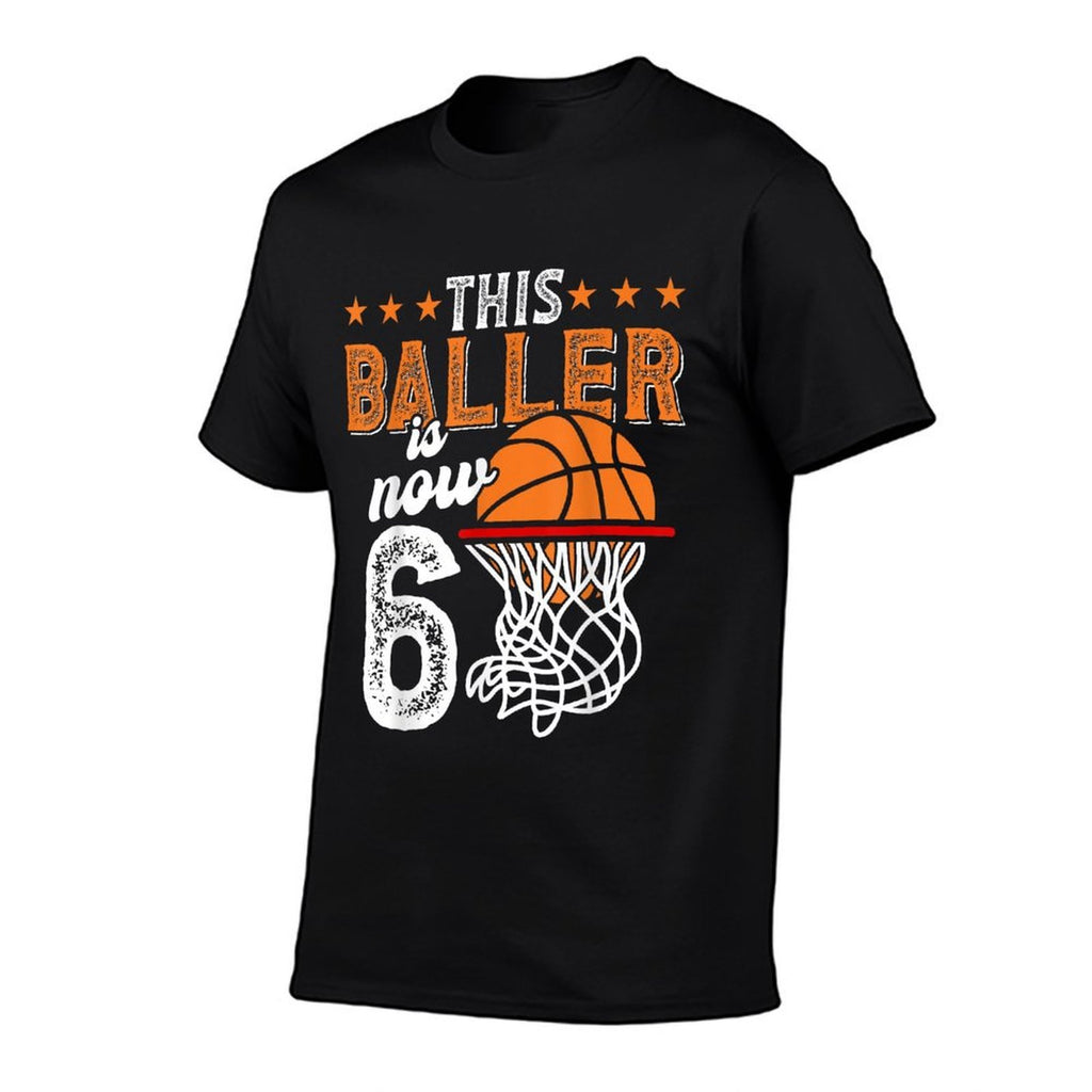 6th Birthday Boys Basketball Player This Baller Is Now 6  Lightweight T-Shirt