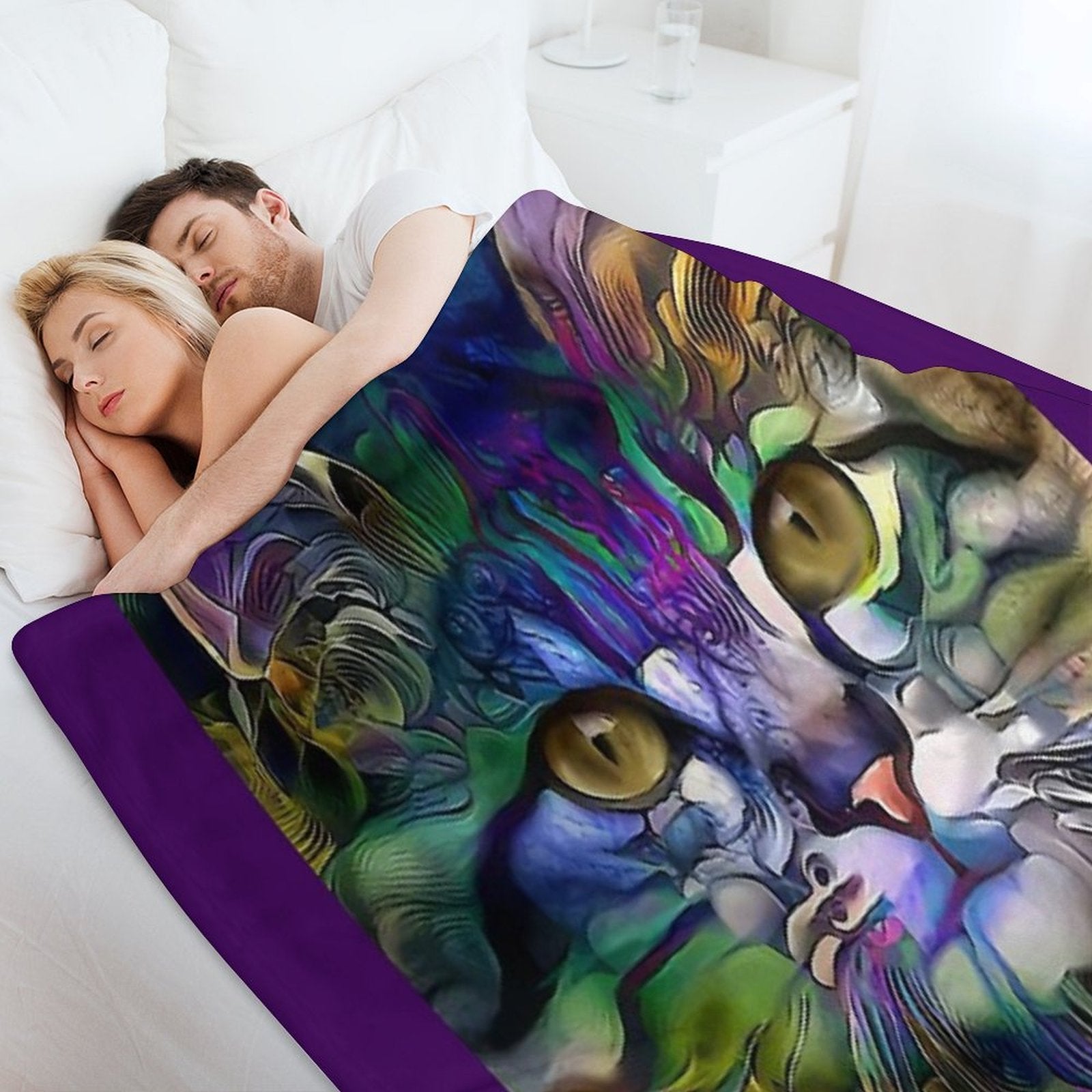 Arabelle, Cat, Chat, Cat, Lea Roche Paintings Quick-dry Throw Blanket