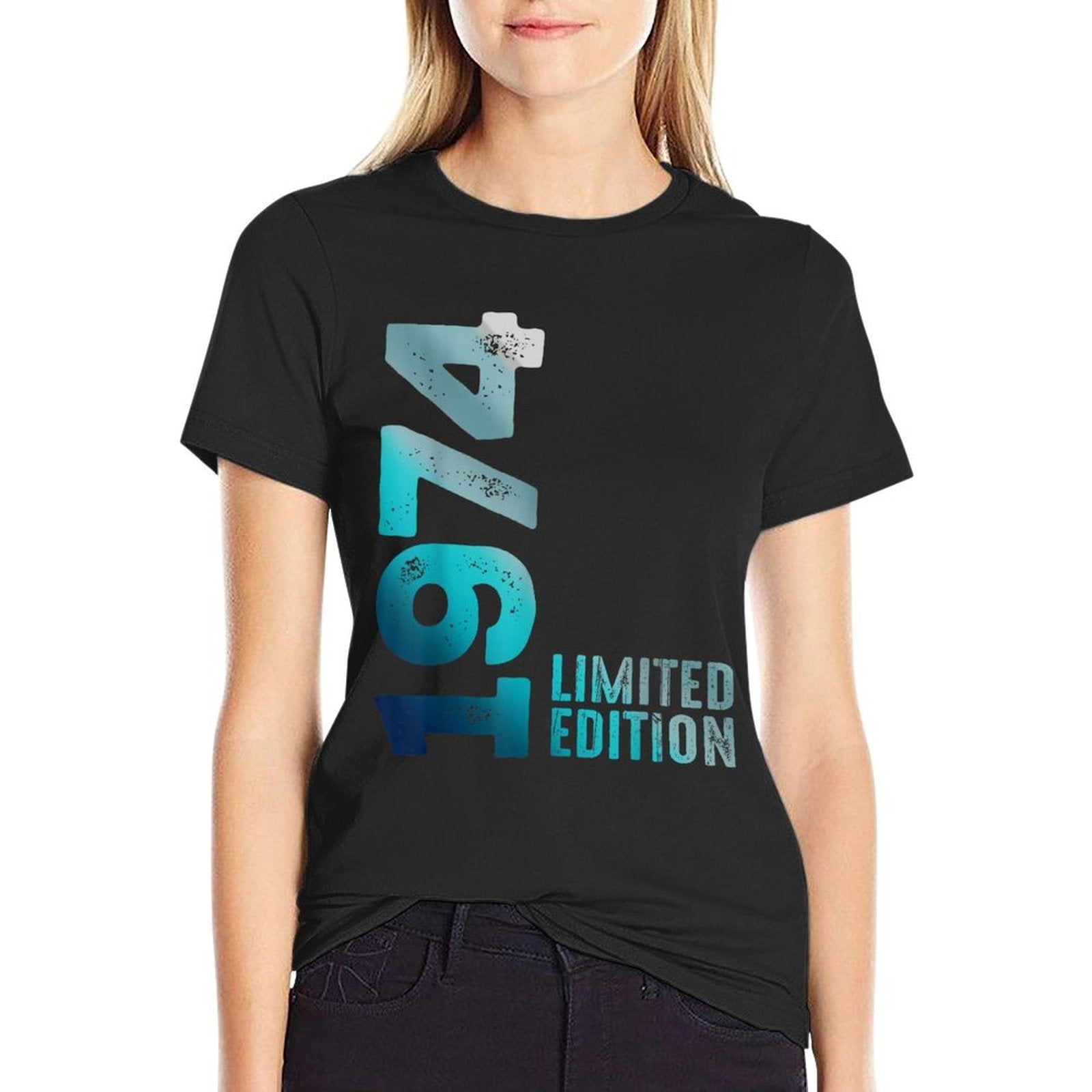 1974 Birth Vintage Since 1974 Retro 1974 Limited Edition  Oversized Silhouette T-Shirt