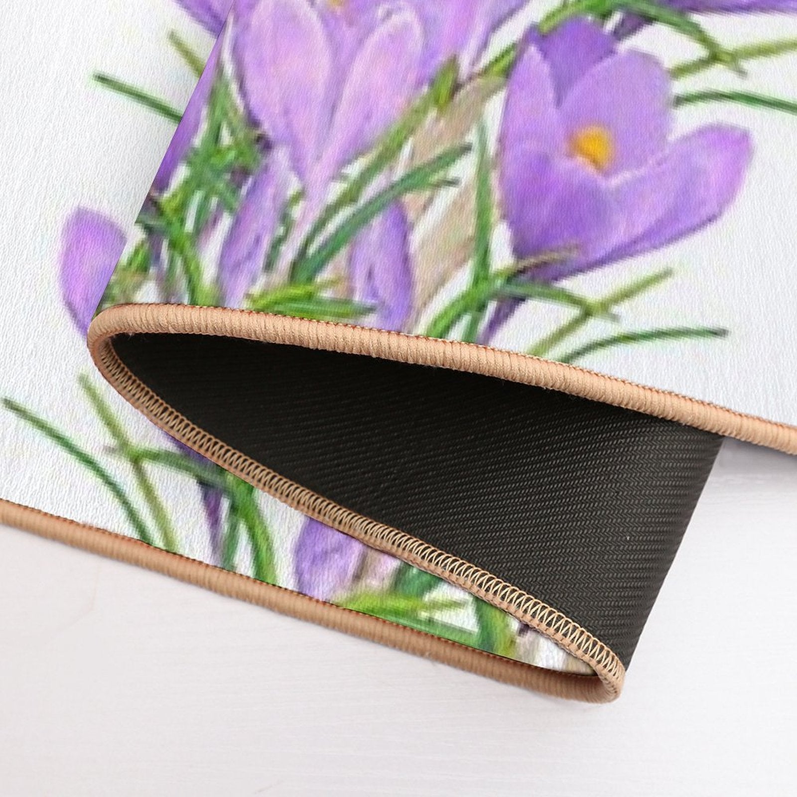 A Smiley Girl  Among Violet Saffron Blooms  Rapid-Drying Bath Mat