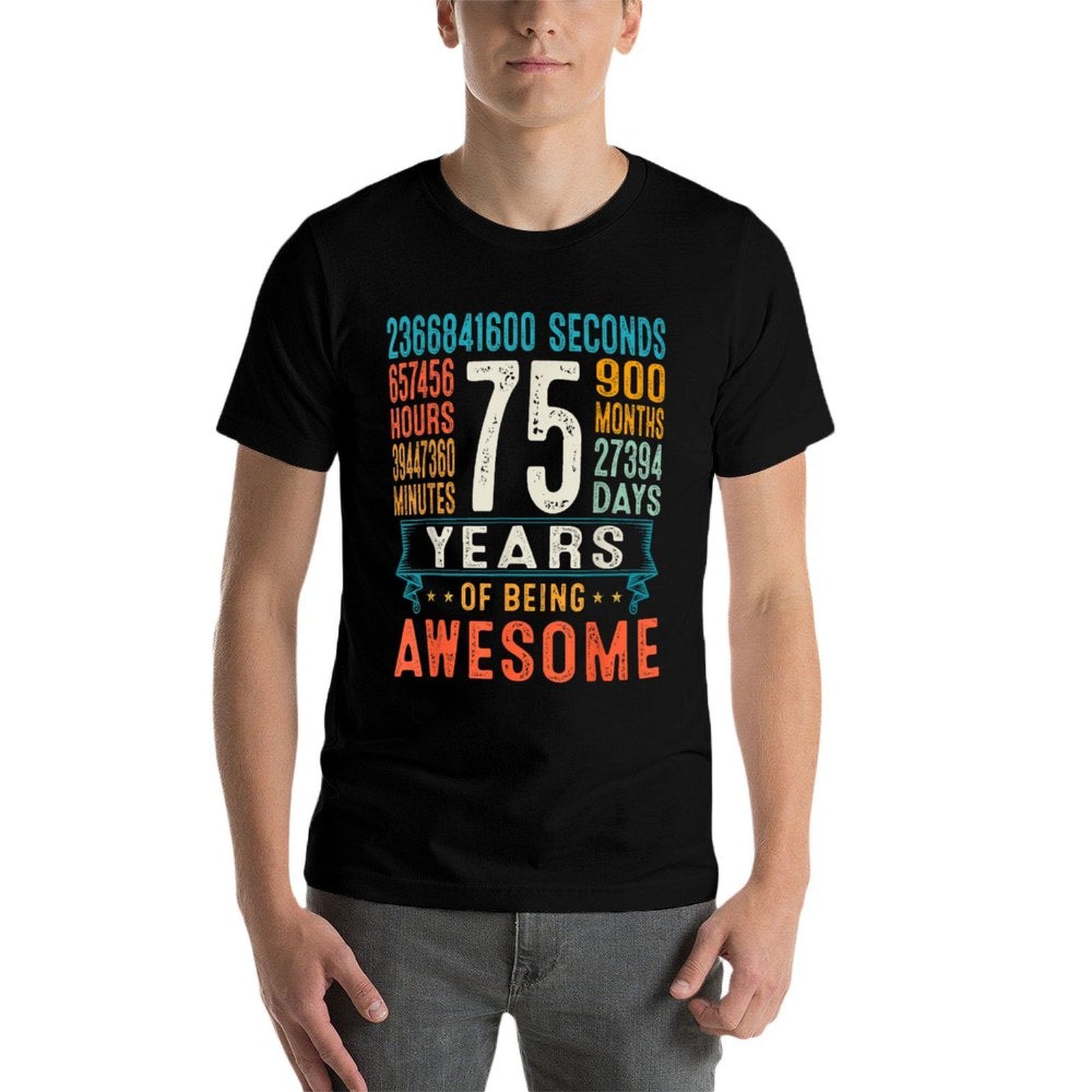 75 Years Old Retro Distressed 75th Birthday Gifts 900 Months Comfortable T-Shirt