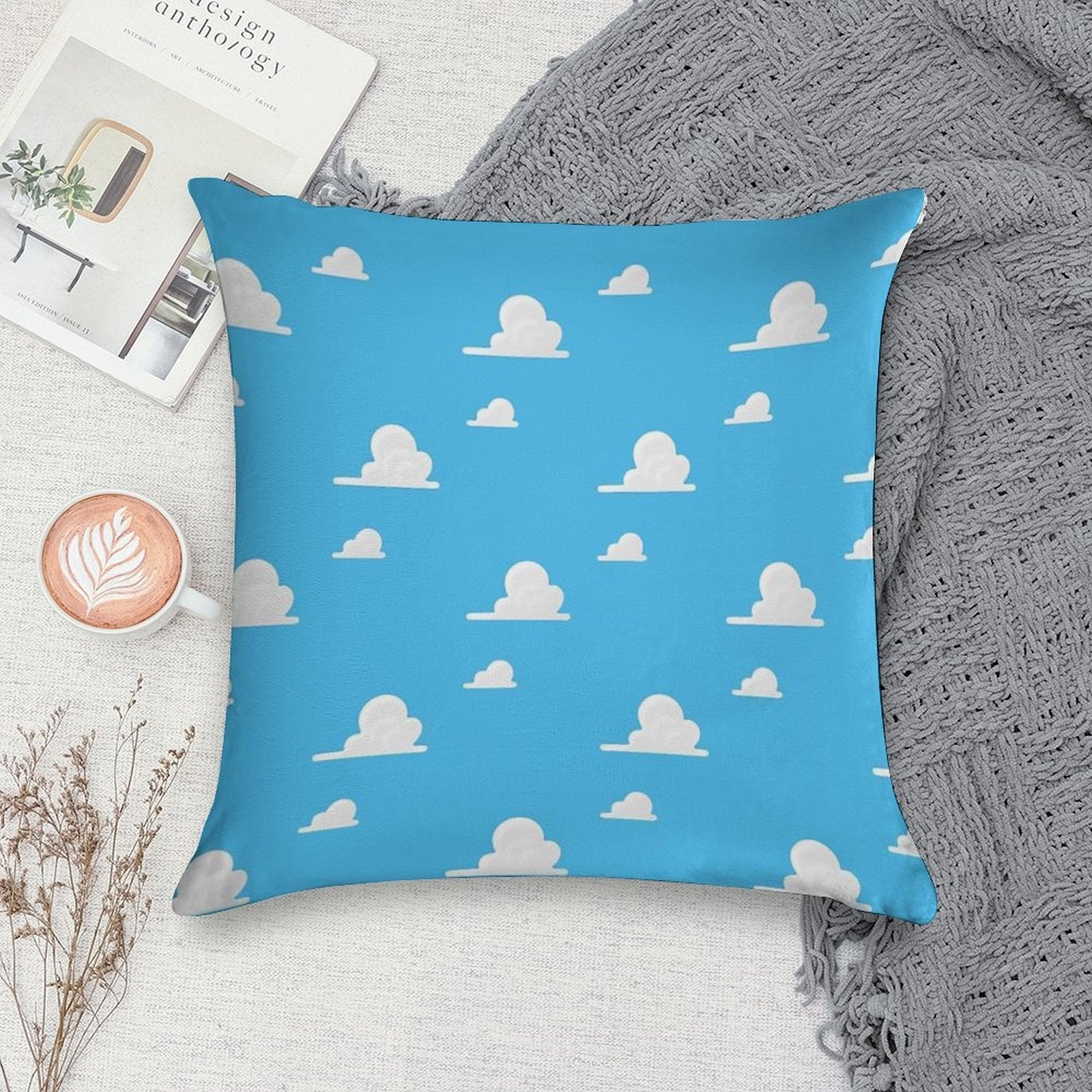 Andy's Room Wallpaper - Blue Skies for A Sheriff And A Space Ranger! Soft Luxury Feel Throw Pillow