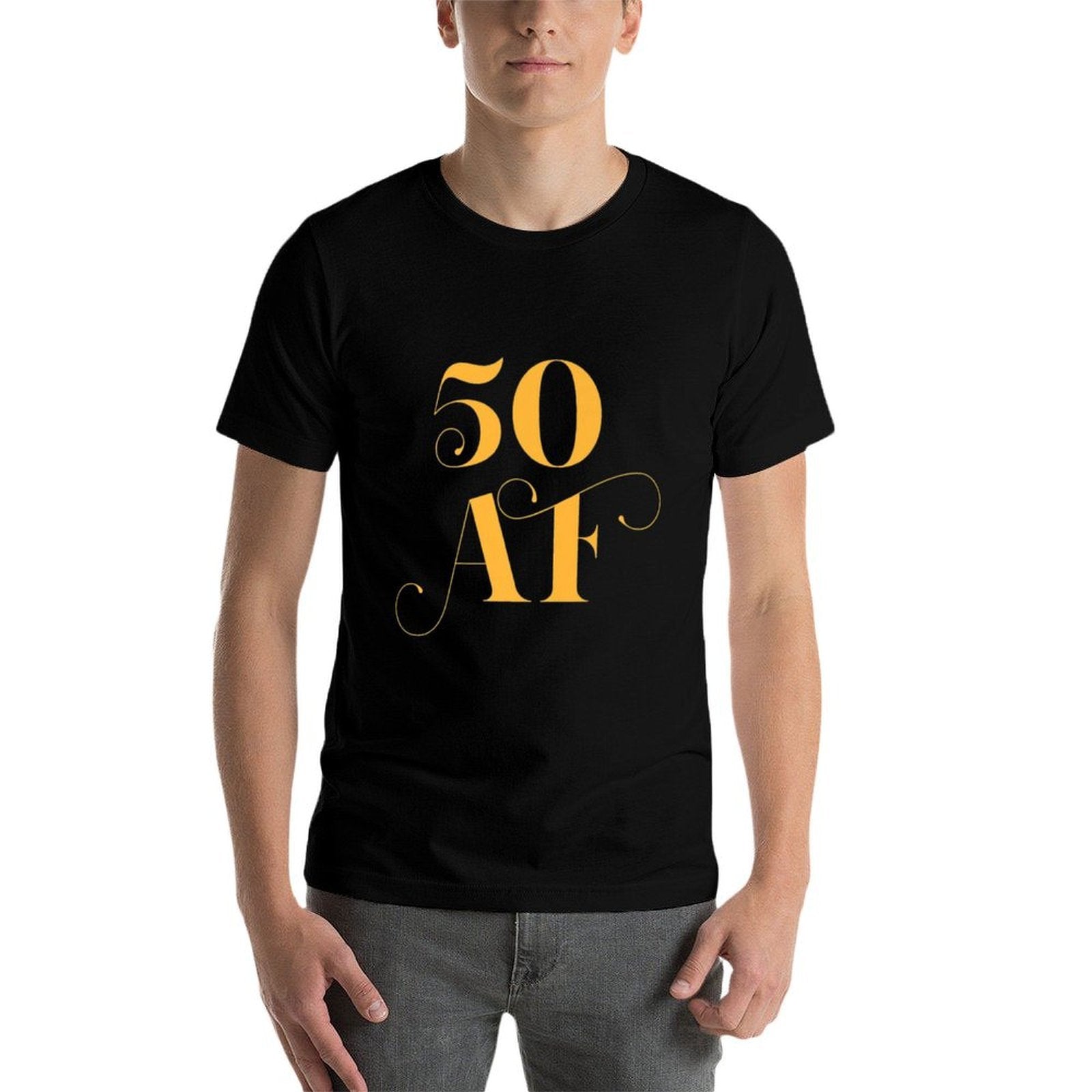 50 AF  50 Years Old  Fancy Golden Yellow 50th Birthday Premium  Polyester Blend T-Shirt
