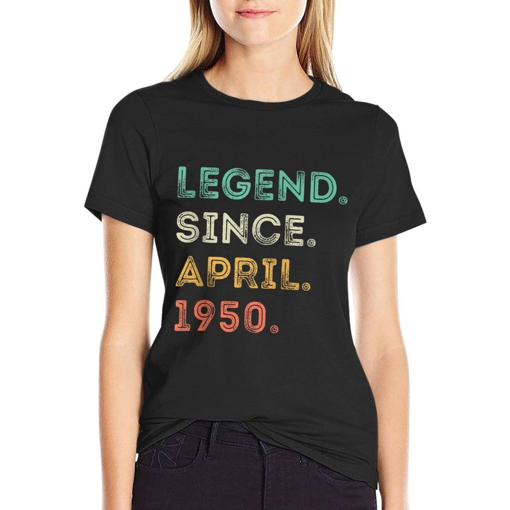 75 Years Old Legend Since April 1950 75th Birthday  Polyester Blend T-Shirt
