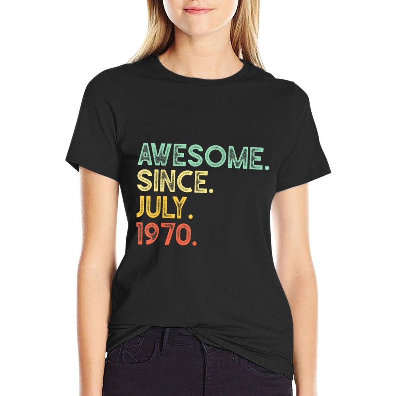 50 Years Old Awesome July 1970 50th Birthday Gift  Cotton T-Shirt