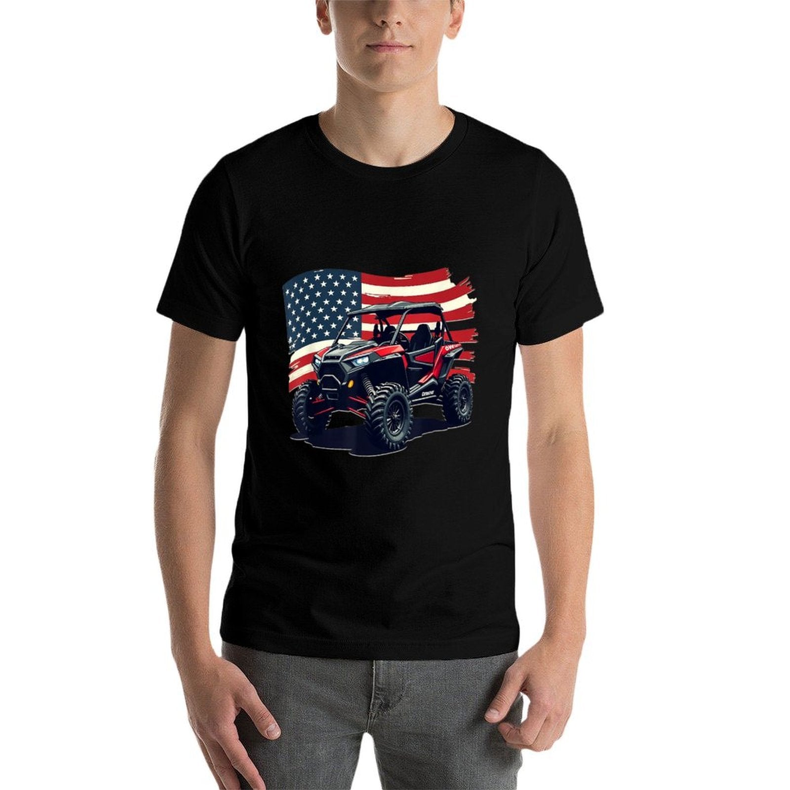 AMERICAN FLAG UTV SIDE BY SIDE SXS OFF ROAD  Graphic-printed T-Shirt