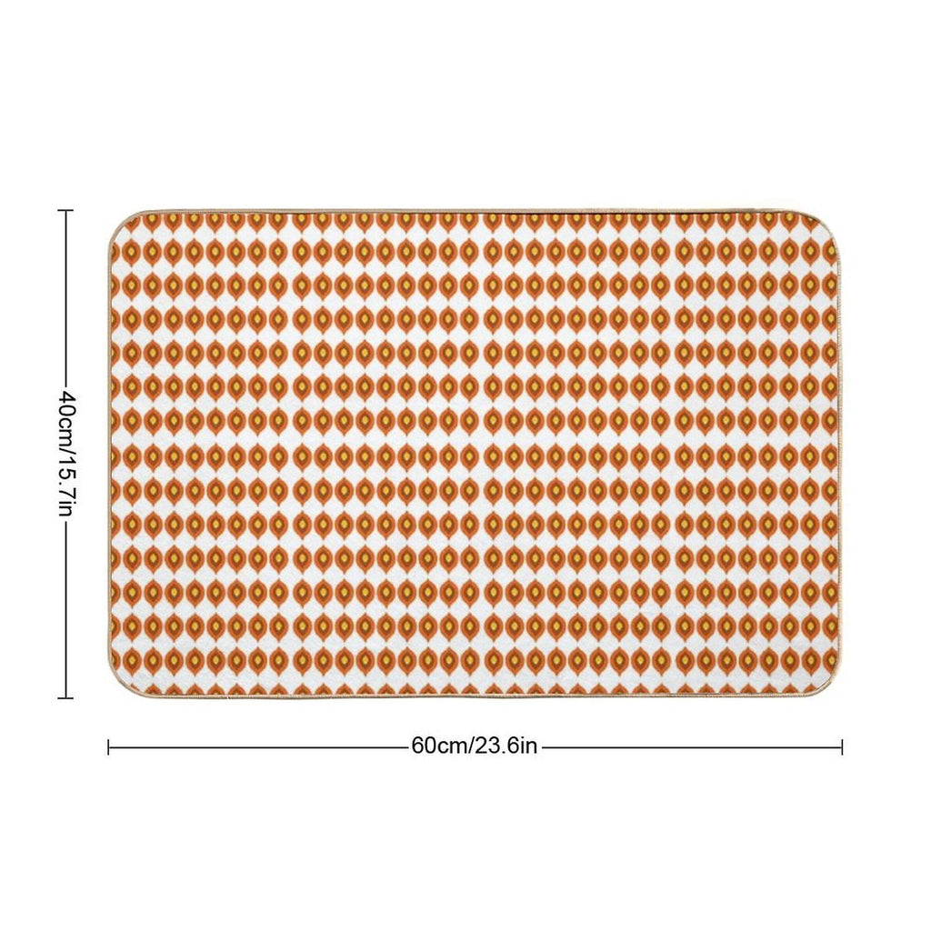 Retro 70s Mid-Century Mod Pattern – Burnt Orange Vibes  Repositionable Bath Mat