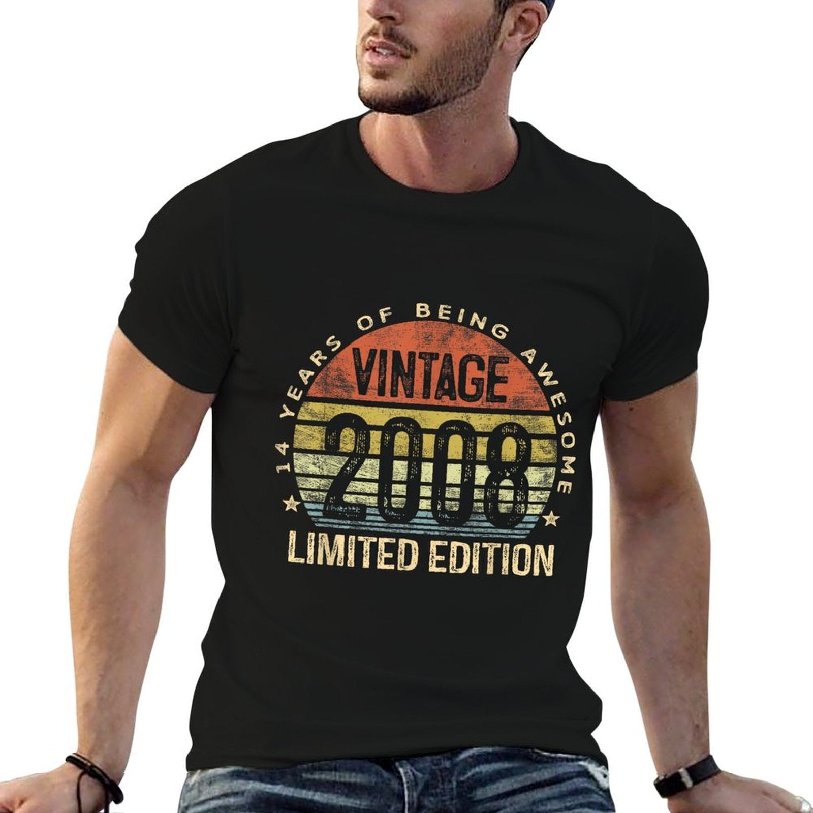14 Year Old Gifts Vintage 2008 Limited Edition 14th Birthday  High-quality Stitching T-Shirt