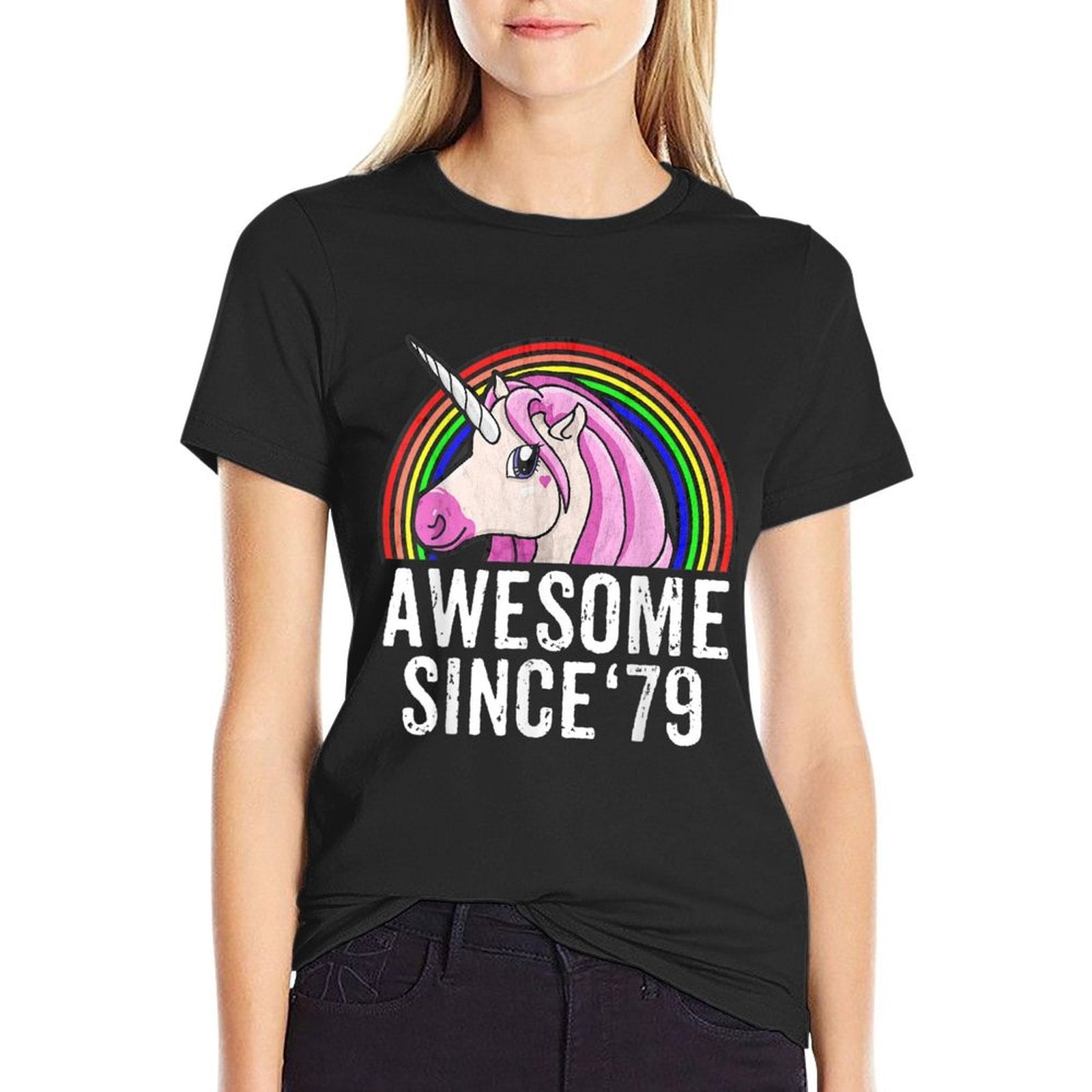 40th Birthdays For Women Unicorn 1979  Fade-proof Color T-Shirt