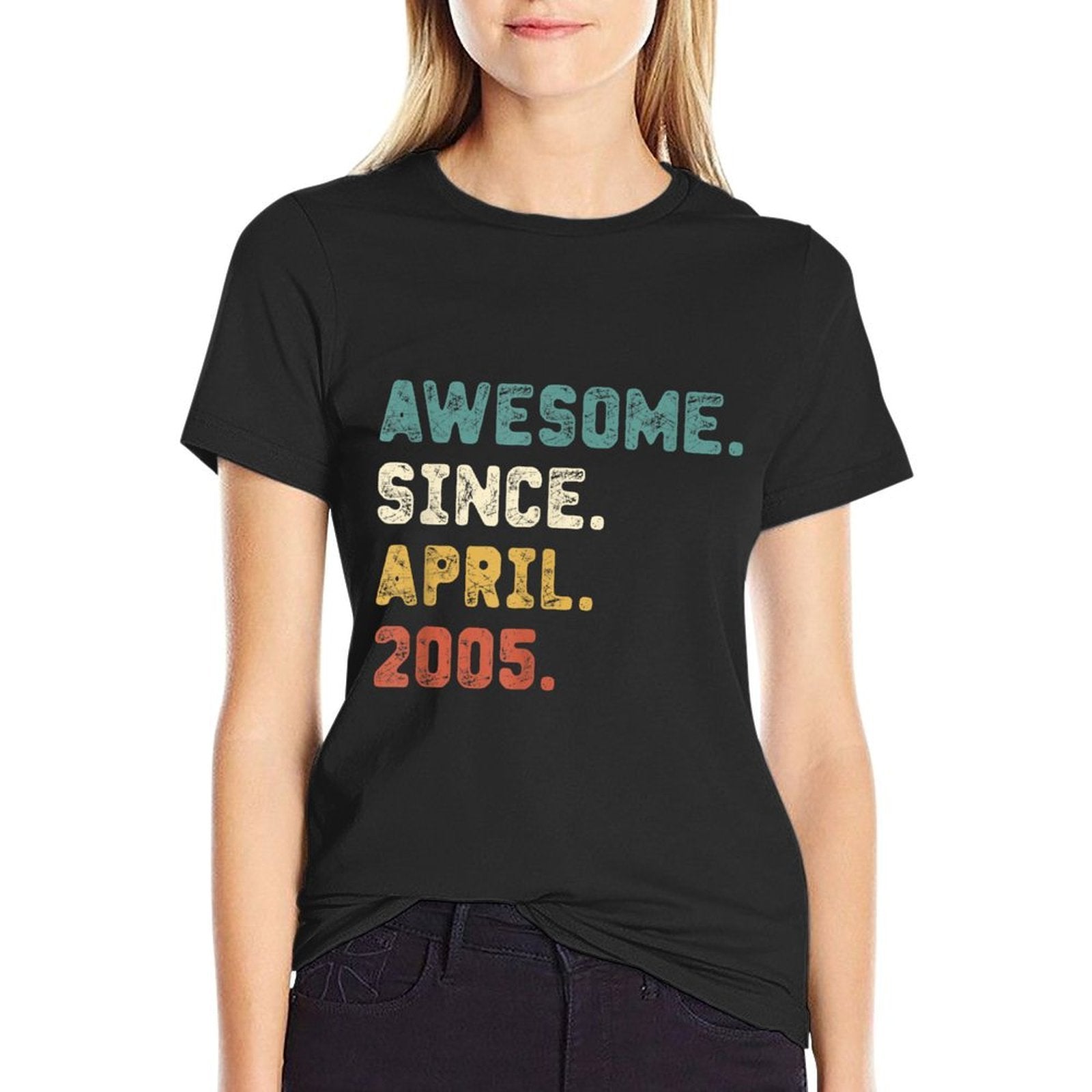 17 Years Old Gifts Awesome Since April 2005 17th Birthday  Vintage-inspired T-Shirt