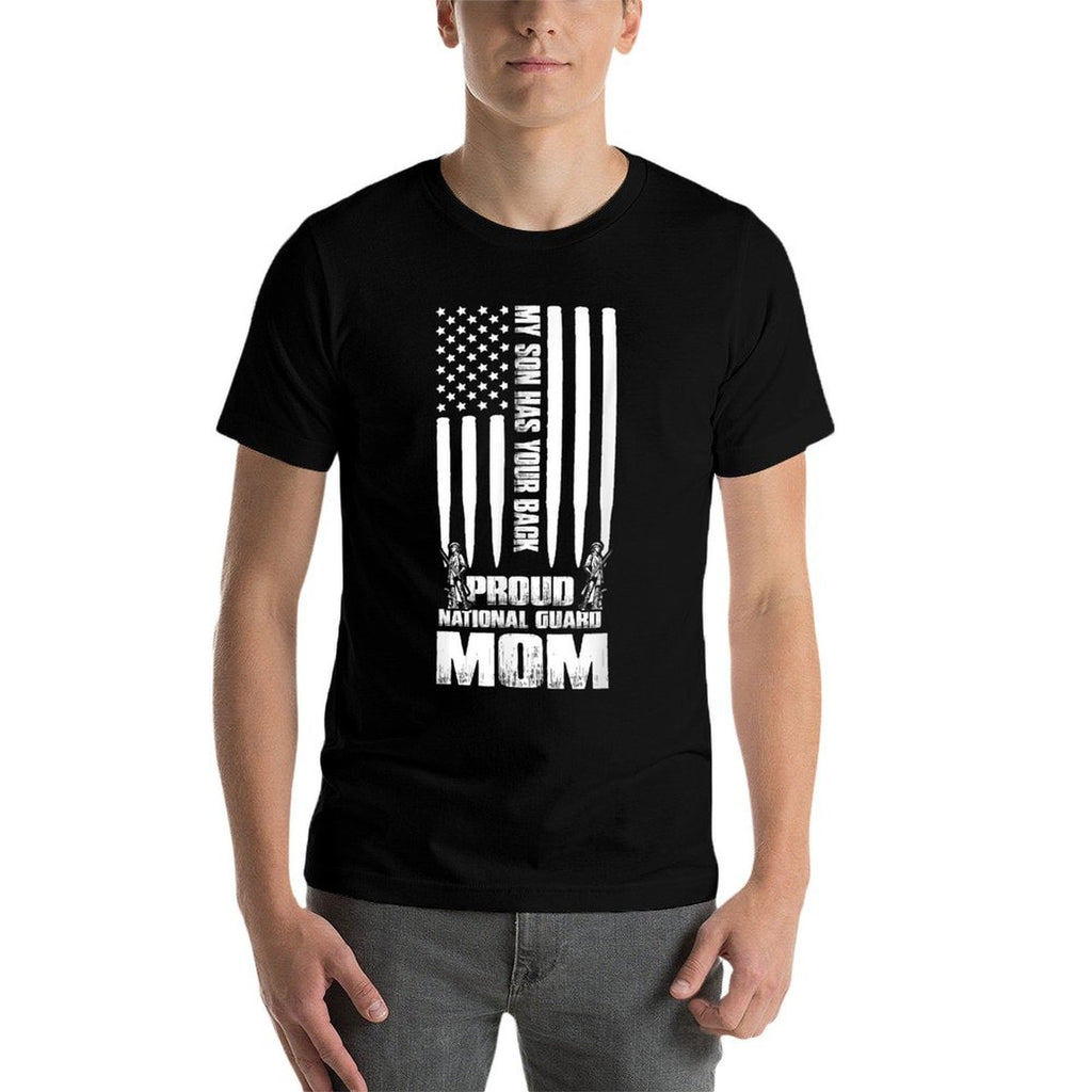 Army Mom My Son Has Your Back Proud National Guard Mom  Oversized Silhouette T-Shirt