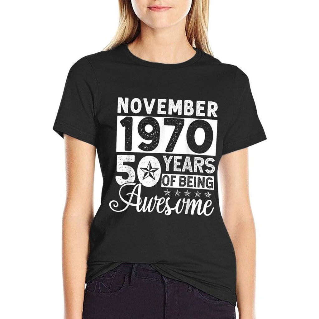 50 Years Of Being Awesome November 1970 50th Birthday Gift  Breathable T-Shirt