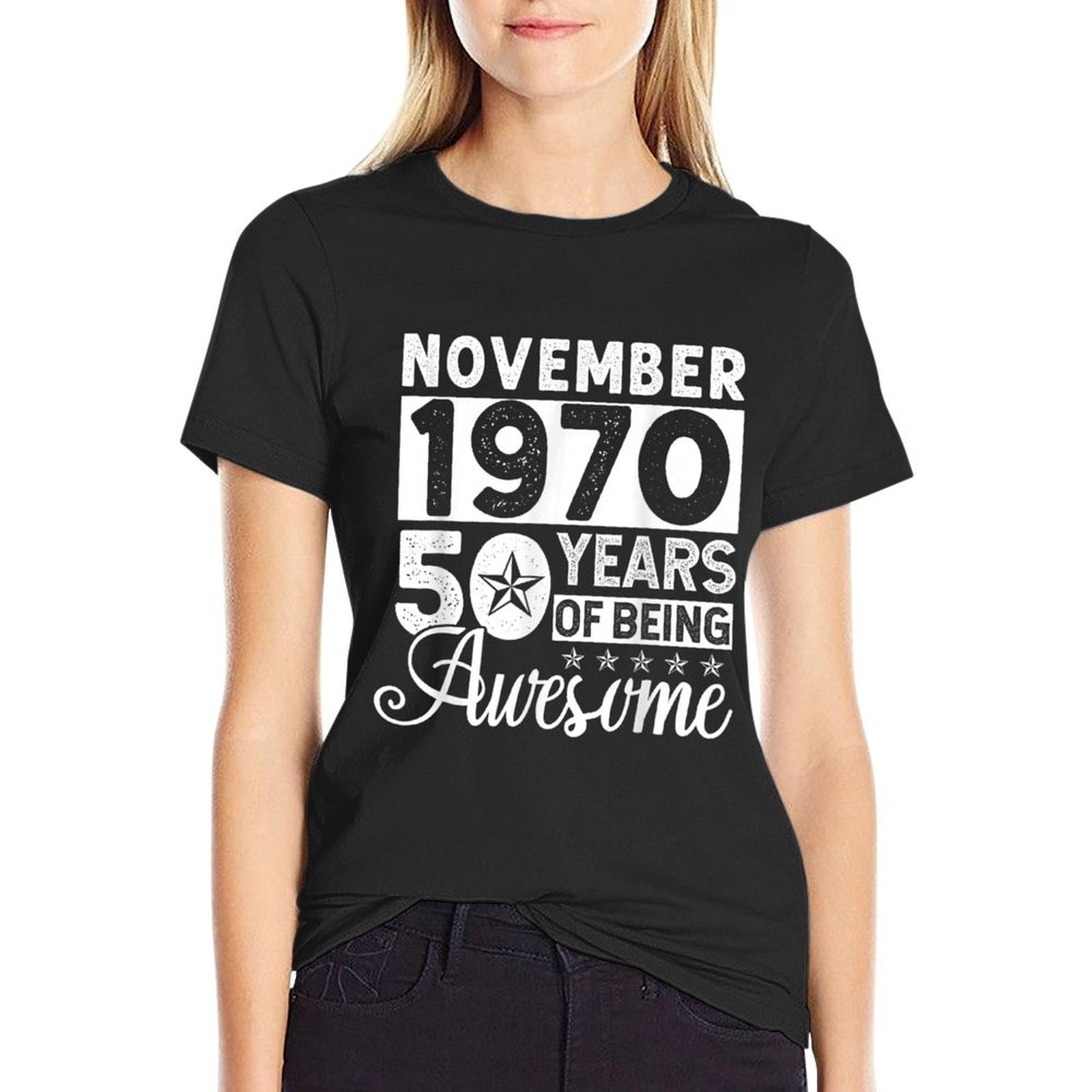50 Years Of Being Awesome November 1970 50th Birthday Gift  Breathable T-Shirt