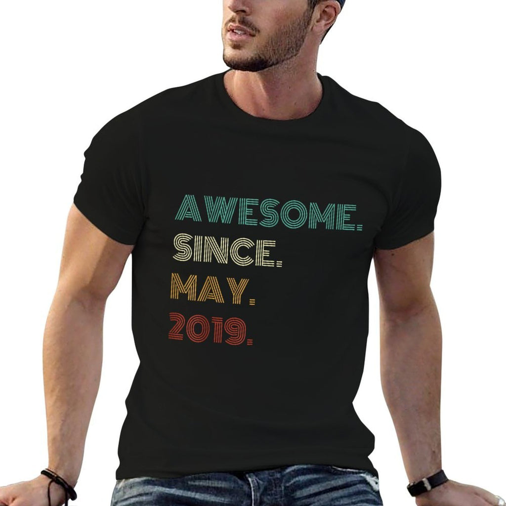 6 Years Old Awesome Since May 2019 6th Birthday  Affordable Price T-Shirt