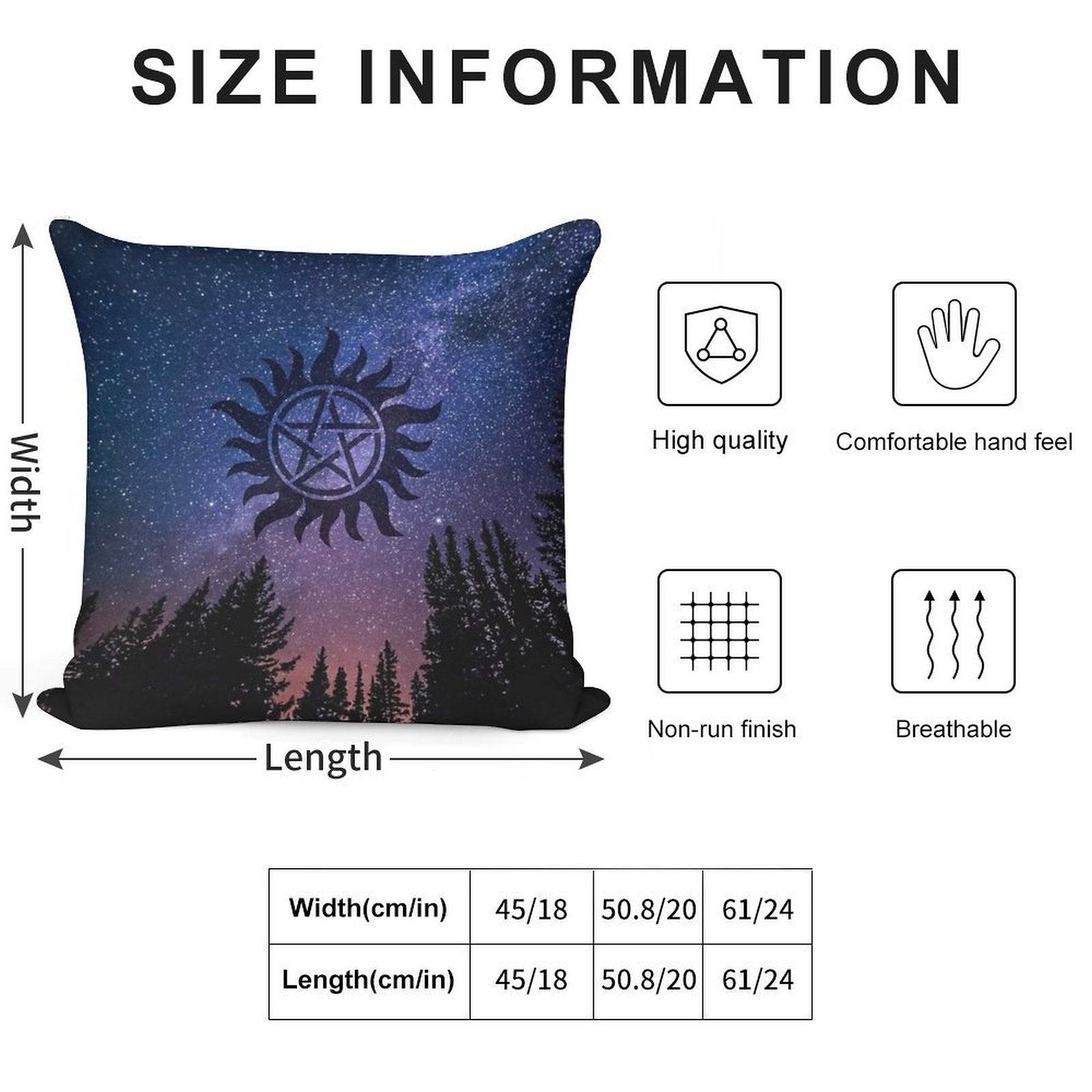 Anti Possession - Forest Starry Night Sky Soft Skin-Friendly Throw Pillow