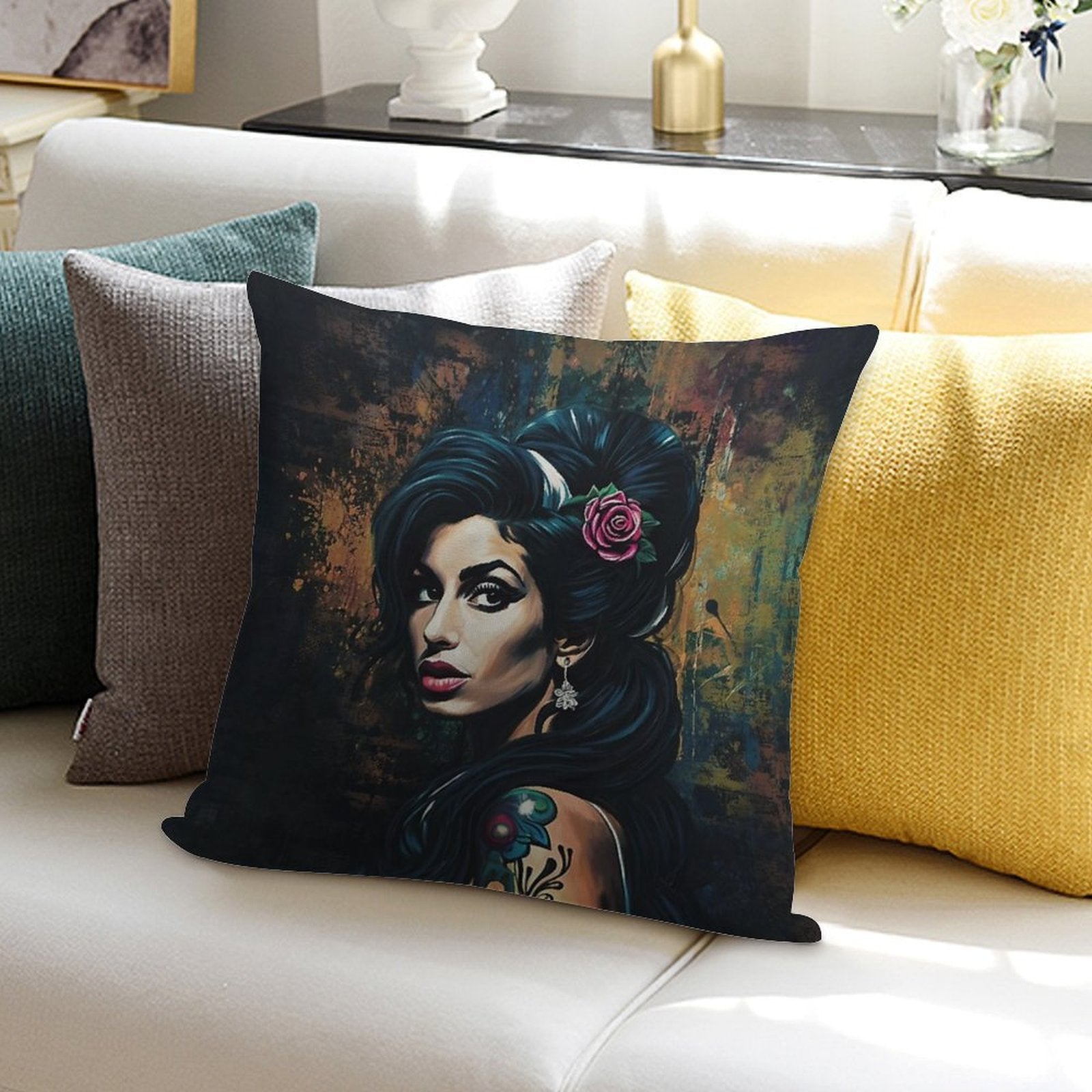 Amy Hairstyle Soft Warmth Comfort Throw Pillow