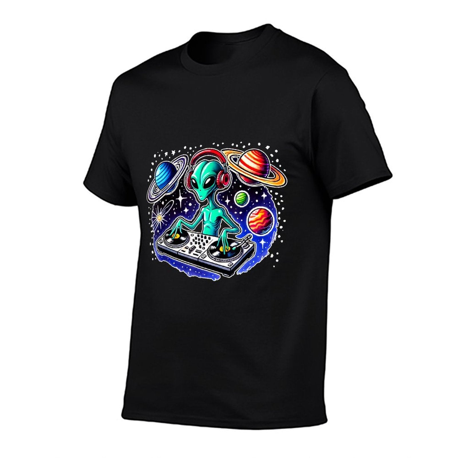 Alien DJ Funny Cosmic Space Rave EDM Music Festival Alien  Lightweight T-Shirt