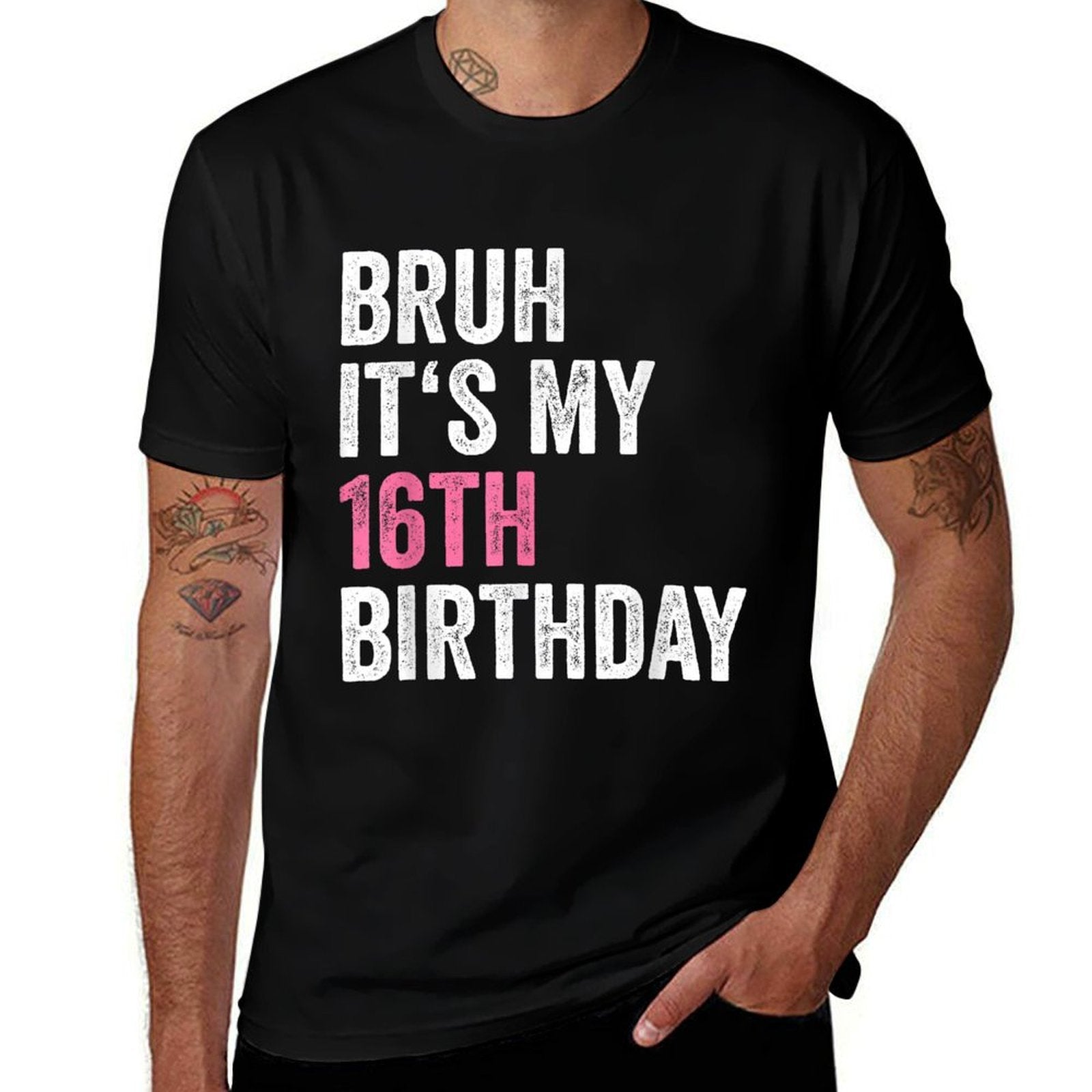 16th Bday 16 Year Old Girln Bruh Its My 16th Birthday  Polyester Blend T-Shirt