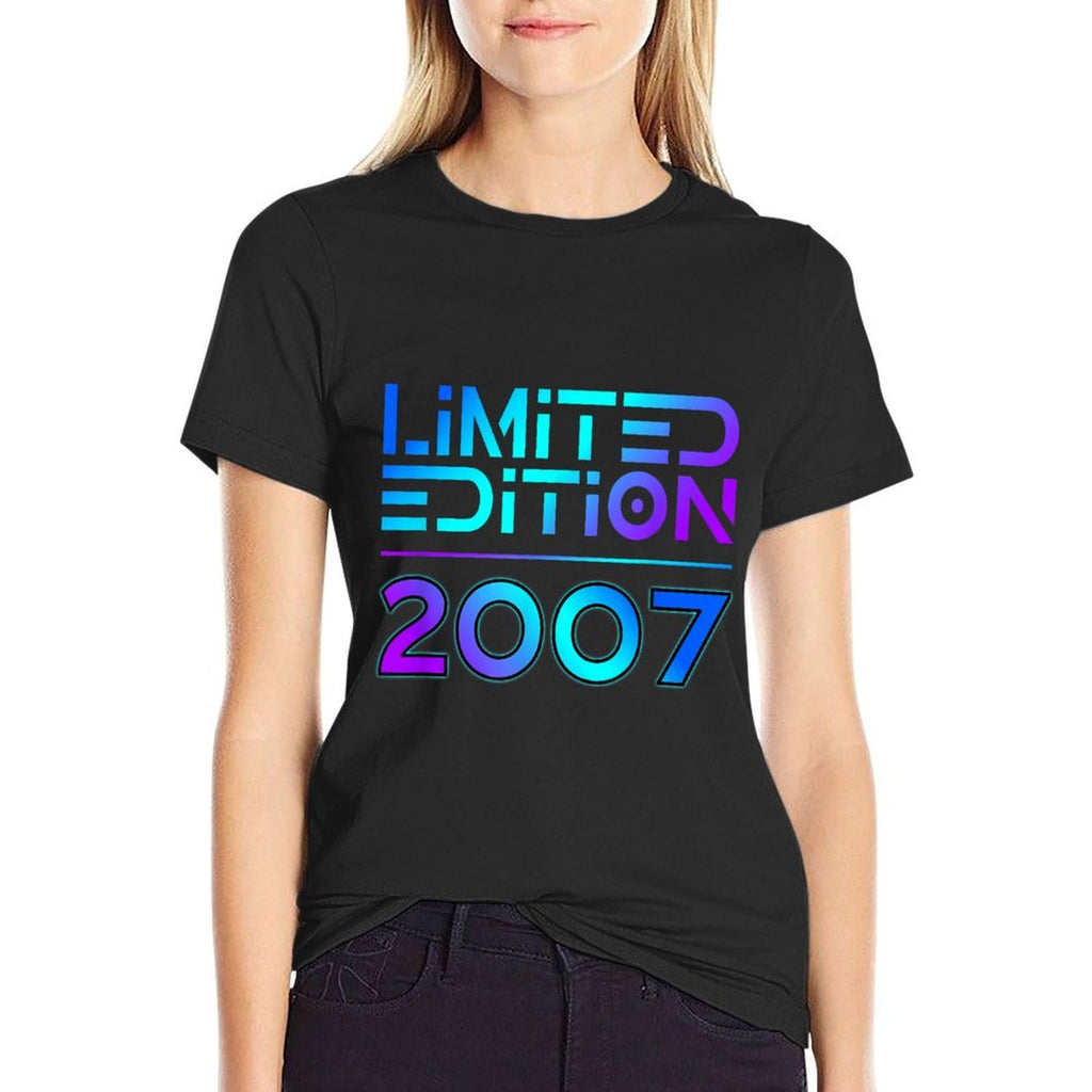 Age 18 Limited Edition 18th Birthday 2007  Oversized Silhouette T-Shirt