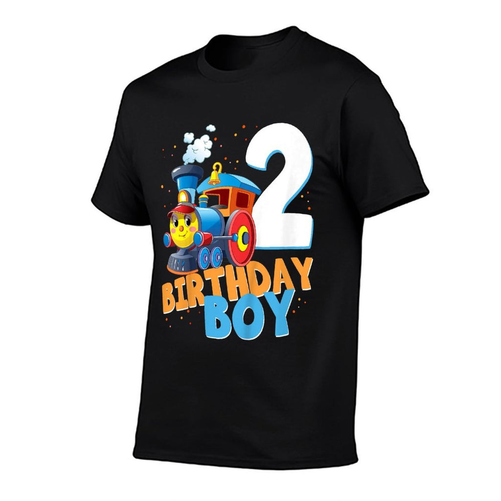 2nd Birthday Train Boys Girls 2 Years Old I'm Two Gift  Trendy Pattern T-Shirt