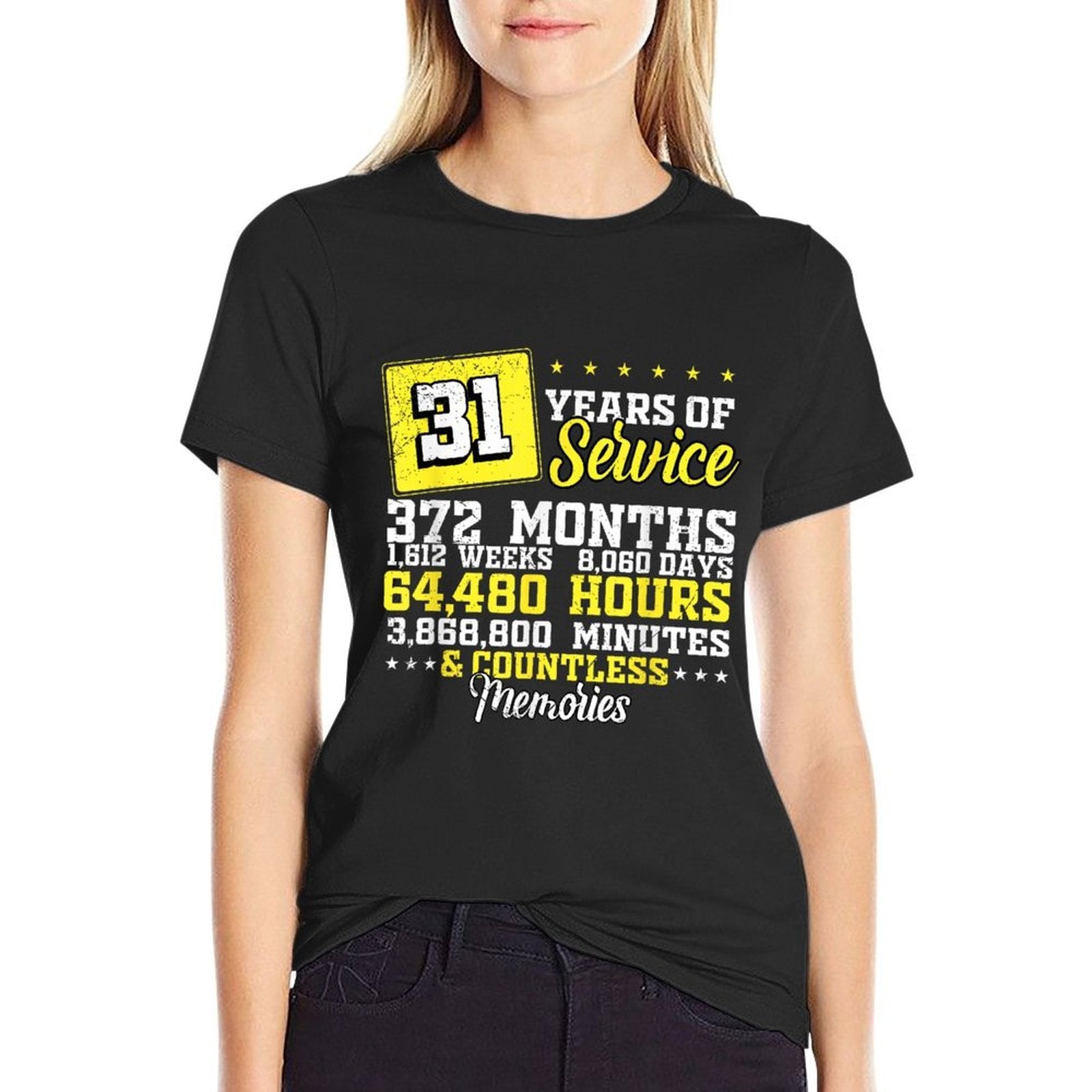 31 Years Of Service Funny Retirement Gifts for Men Women  Summer-ready Fabric T-Shirt