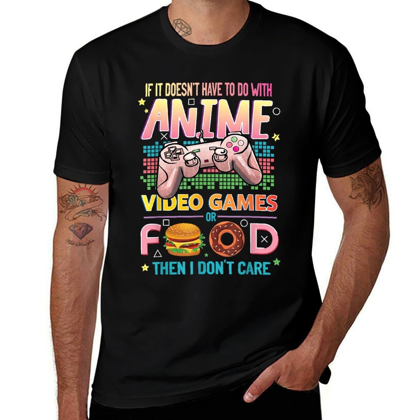 Anime Video Games Food - Anime Lovers Gifts Idea Girls Boys  Stretchy T-Shirt