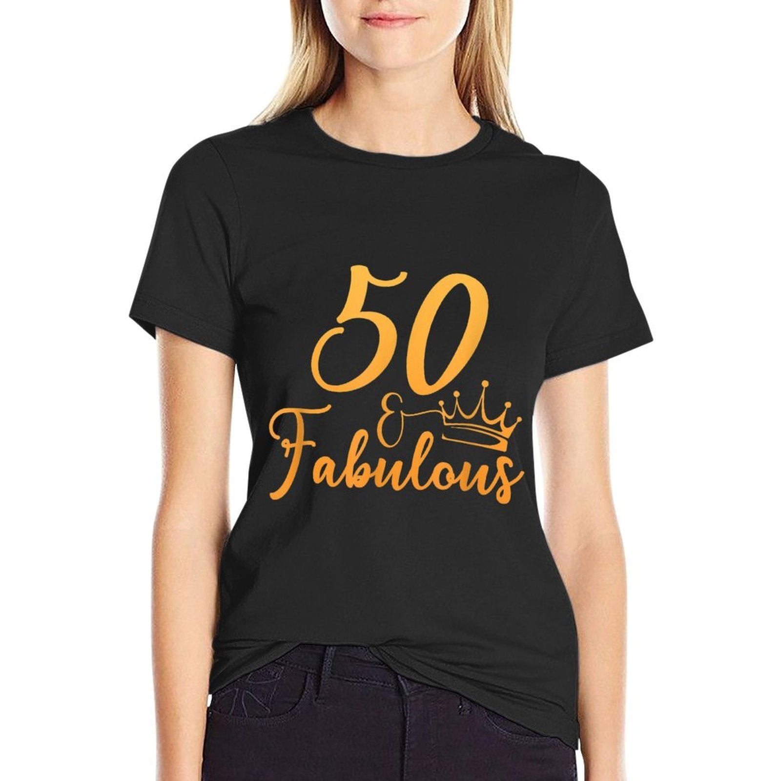 50 And Fabulous 50th Birthday Party Crown  Heathered Texture T-Shirt