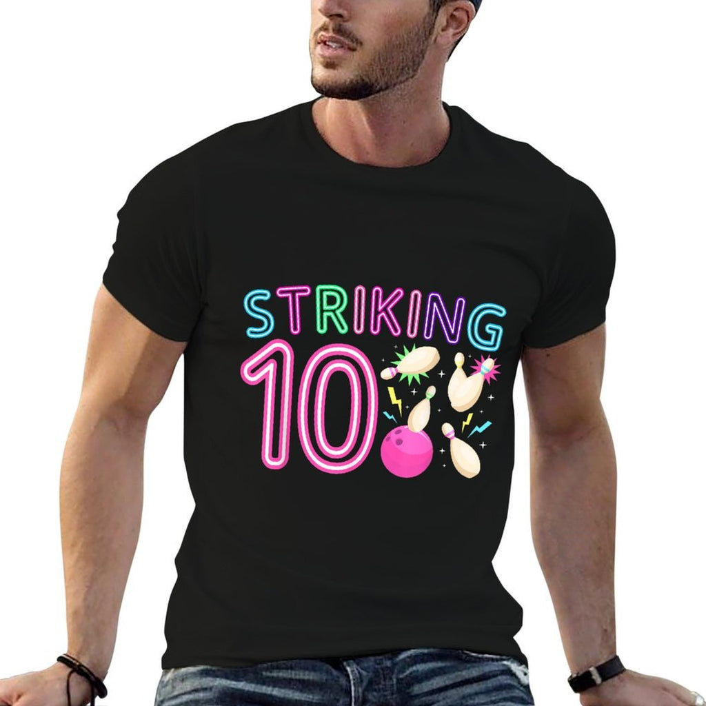 10th Birthday Party Bowling Girl 10 Year Old Bowling Player  Easy-care T-Shirt