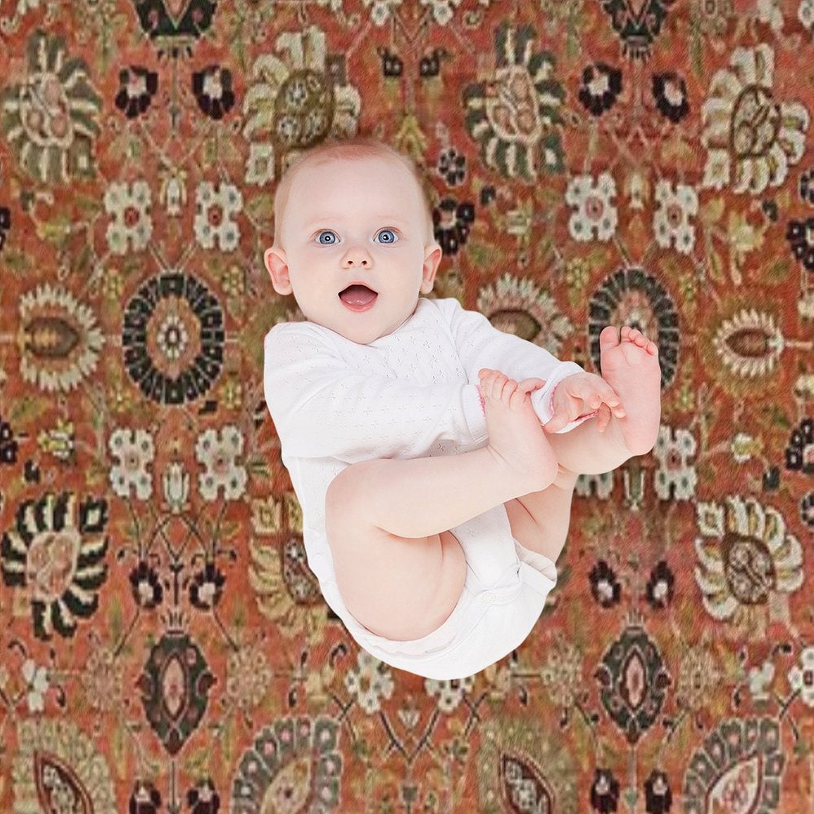 Antique Tabriz Persian Rug Print Anti-pilling Throw Blanket