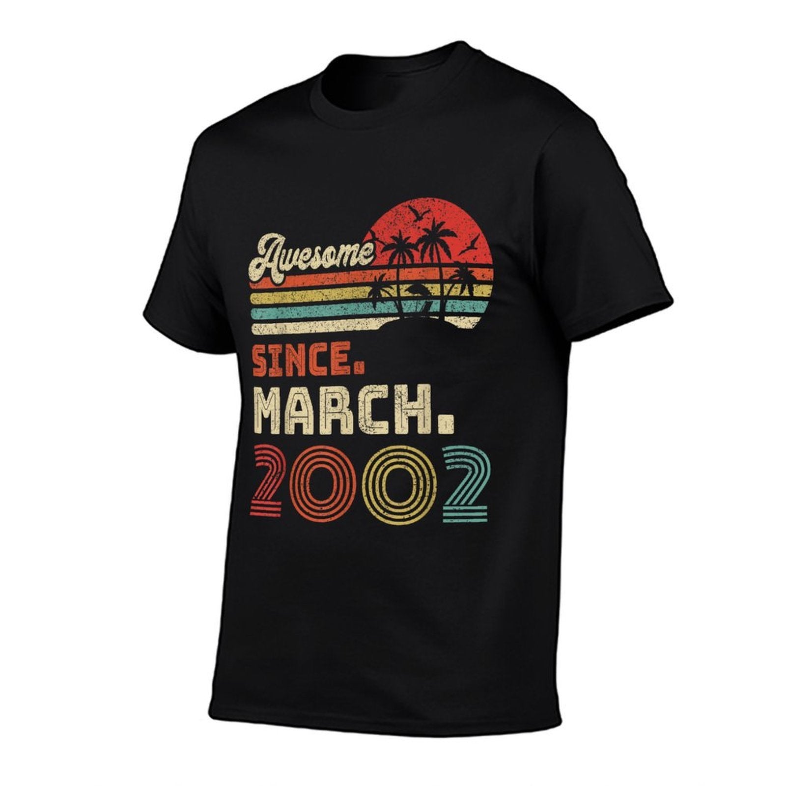 21 Year Old Awesome Since March 2002 21st Birthday  Fade-proof Color T-Shirt