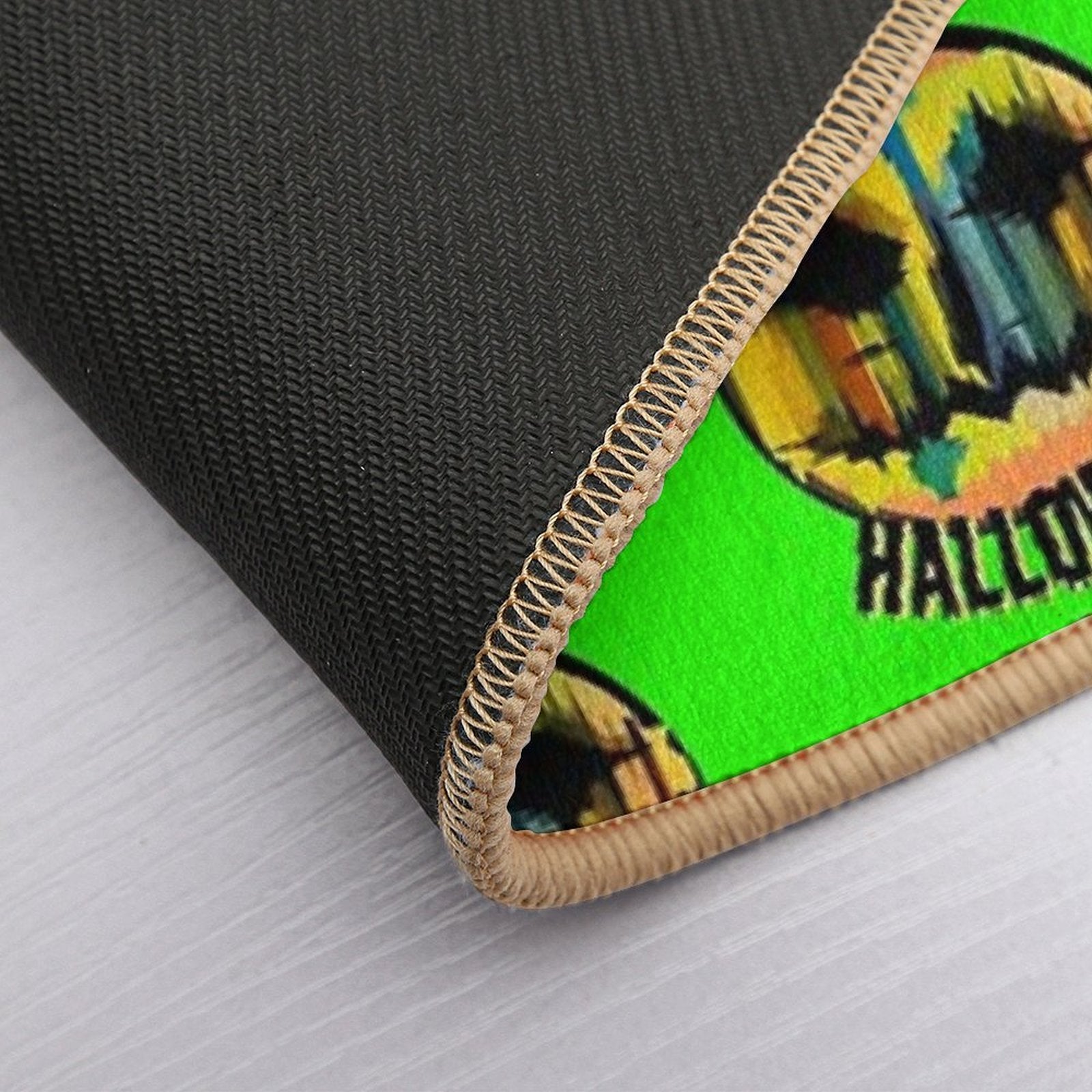 Glitchy Pumpkin Face – Happy Halloween Art  Pet-Safe Bath Mat