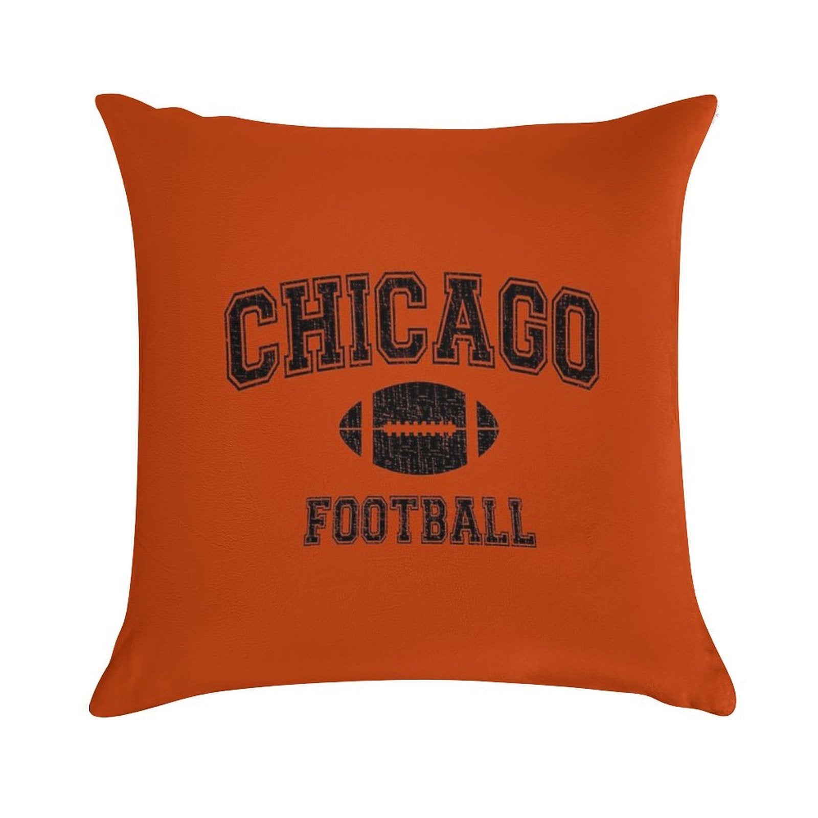 American Football Sport Design  Chicago Football - Distressed Soft Easy Maintenance Throw Pillow