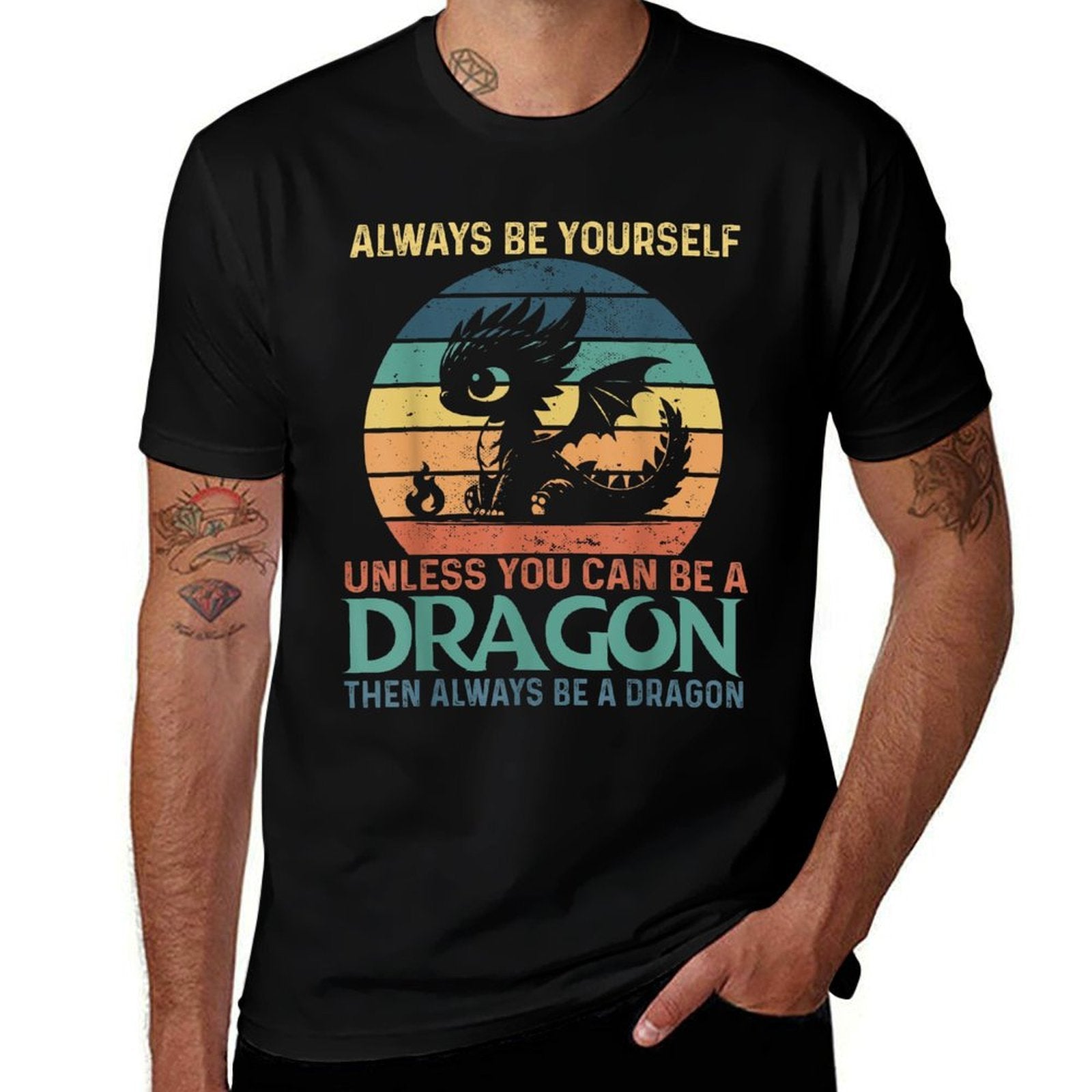 Always Be Yourself Unless You Can Be A Dragon Vintage  Wrinkle-resistant T-Shirt