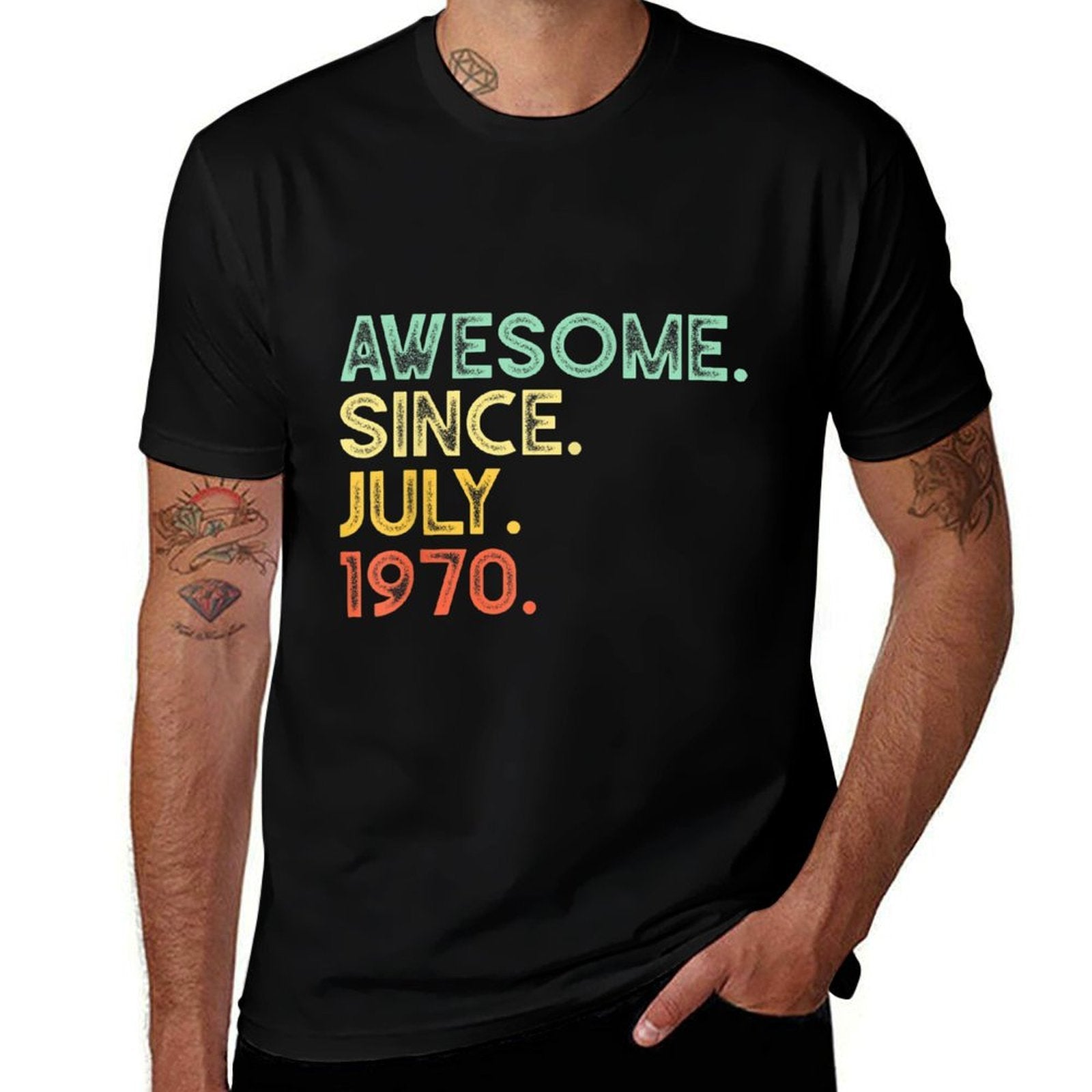 50 Years Old Awesome July 1970 50th Birthday Gift  Cotton T-Shirt