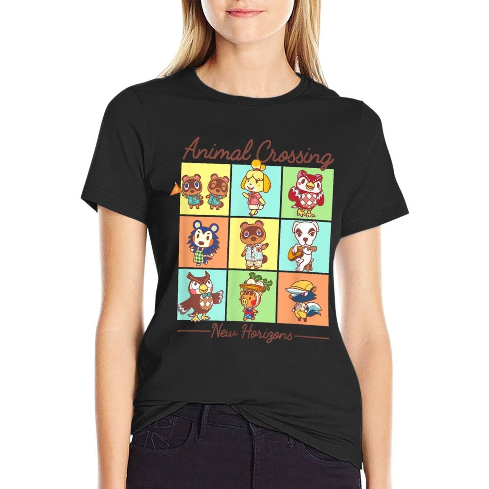 Animal Crossing New Horizons Vintage Color Character Grid  Durable T-Shirt