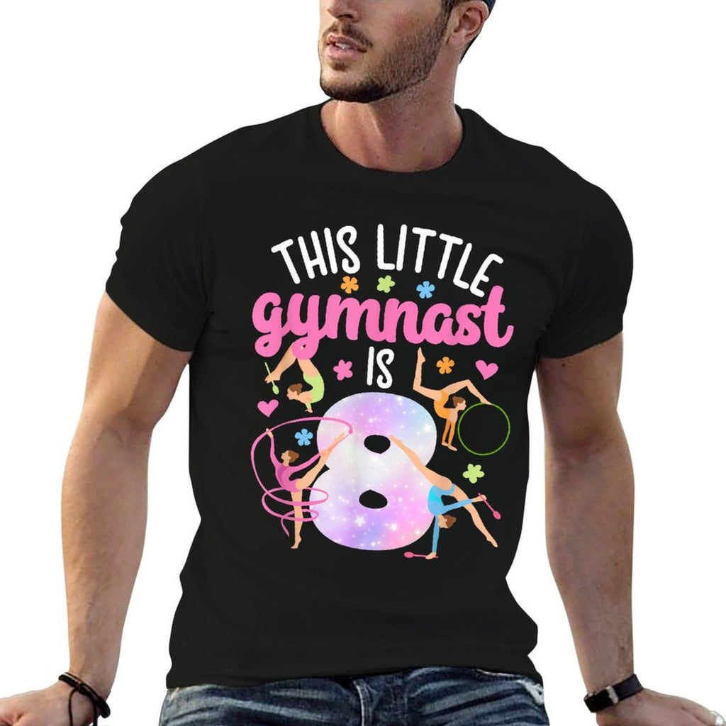 8th Gymnast Birthday Party Eight Year Old Gymnastics Girl  Versatile T-Shirt