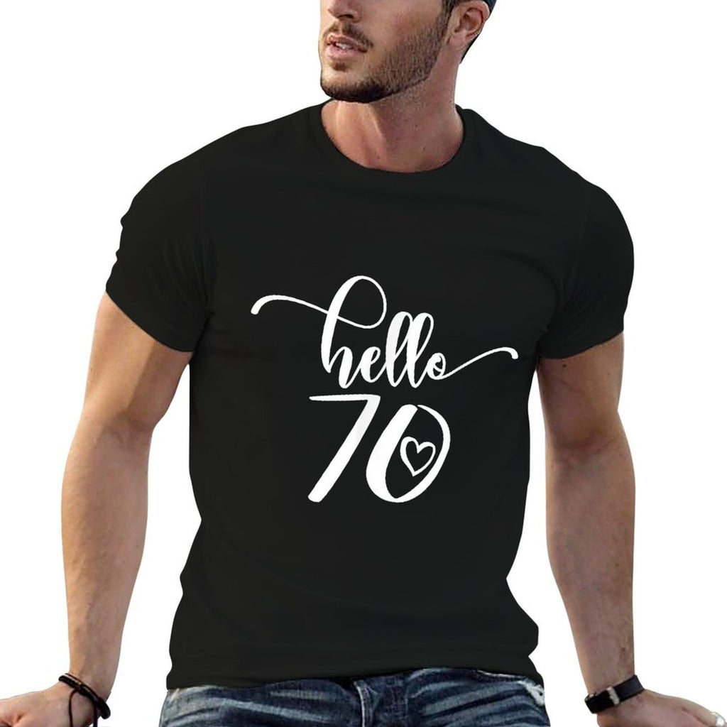 70th Birthday Ladies Hello 70 Years Old Cute  Trendy Pattern T-Shirt