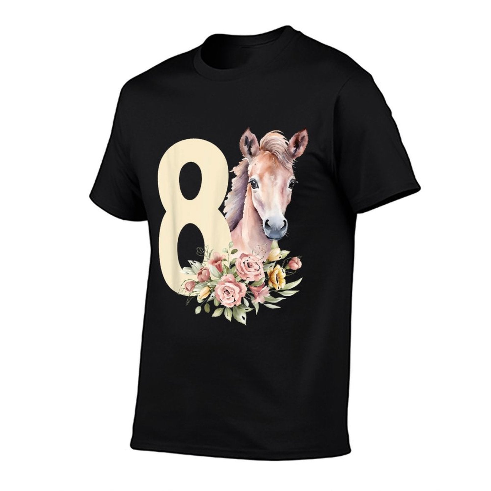 8th Horse Birthday Eight Year Old Girl Horse Lover Birthday  Slim-fit Cut T-Shirt