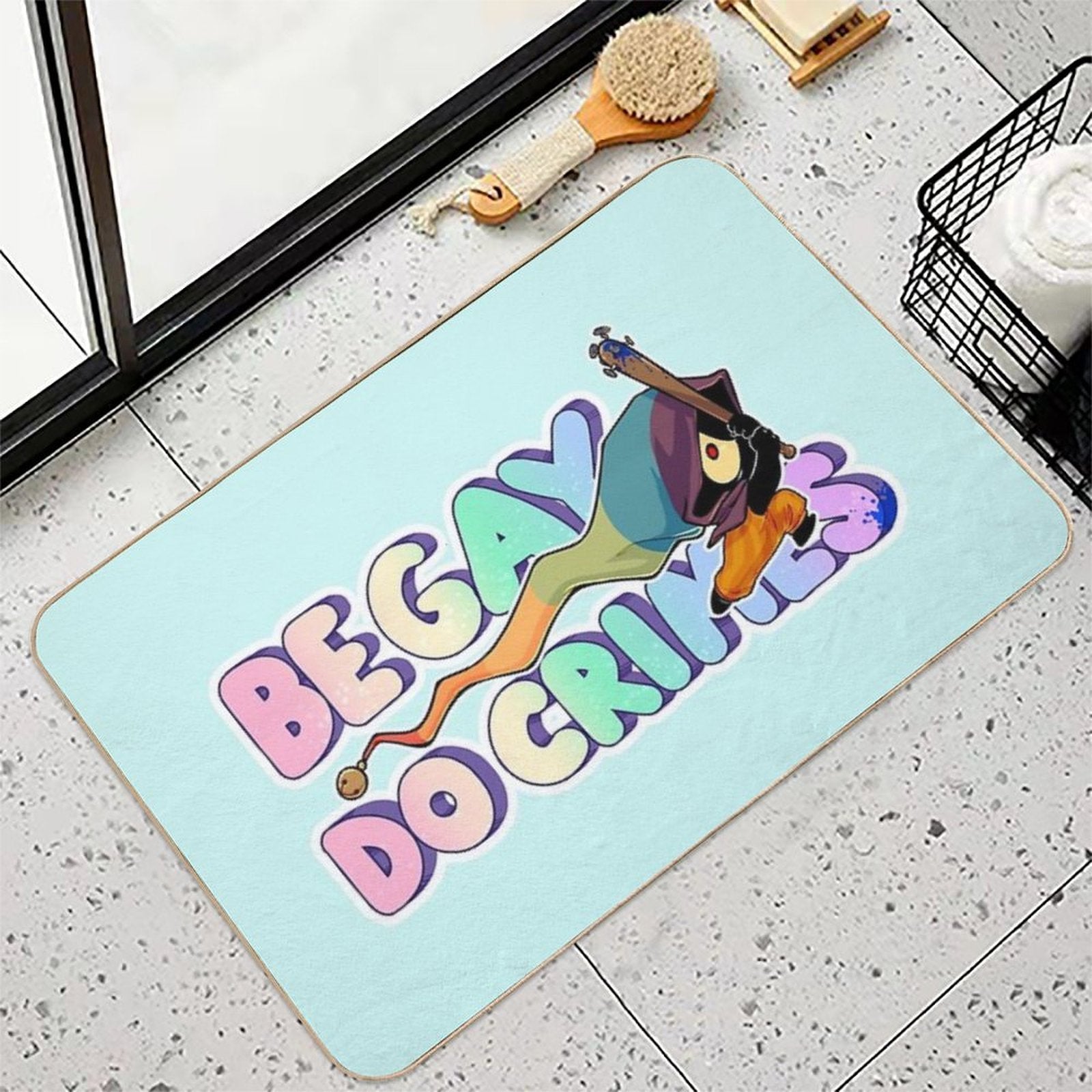 BE GAY DO CRIMES  Rapid-Drying Bath Mat