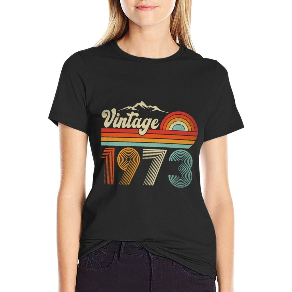 50 Year Old Retro Gift Men Women Vintage 1973 50th Birthday  Slim-fit Cut T-Shirt