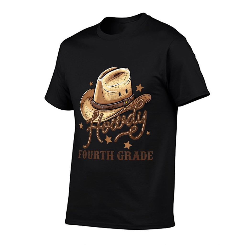 4th Grade Teacher Rodeo Country Western Howdy Fourth Grade  Oversized Silhouette T-Shirt