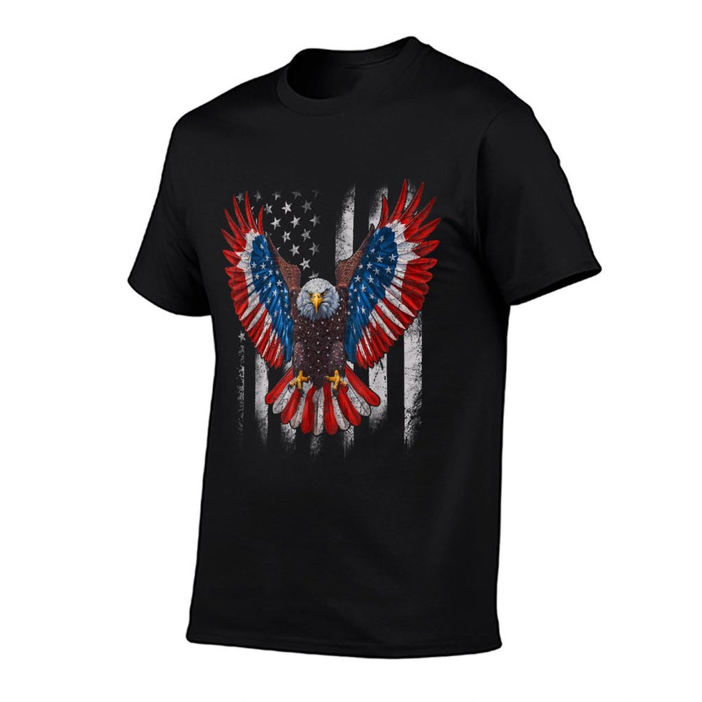 American Bald Eagle 4th of July USA Patriotic Eagle  Heathered Texture T-Shirt