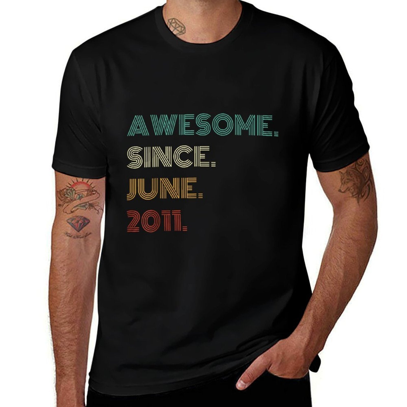 14 Years Old Awesome Since June 2011 14th Birthday  Versatile T-Shirt