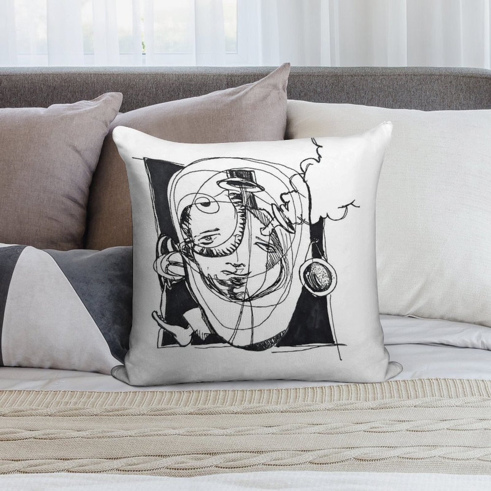 Around Space Soft Hidden Zipper Throw Pillow