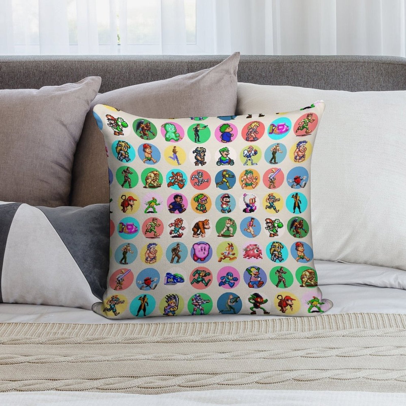 16BIT ICONS Soft Easy Maintenance Throw Pillow
