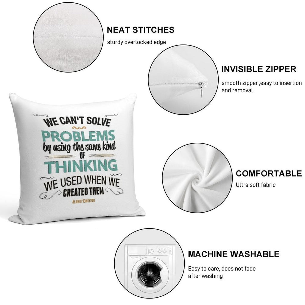 Albert Einstein Soft Hidden Zipper Throw Pillow